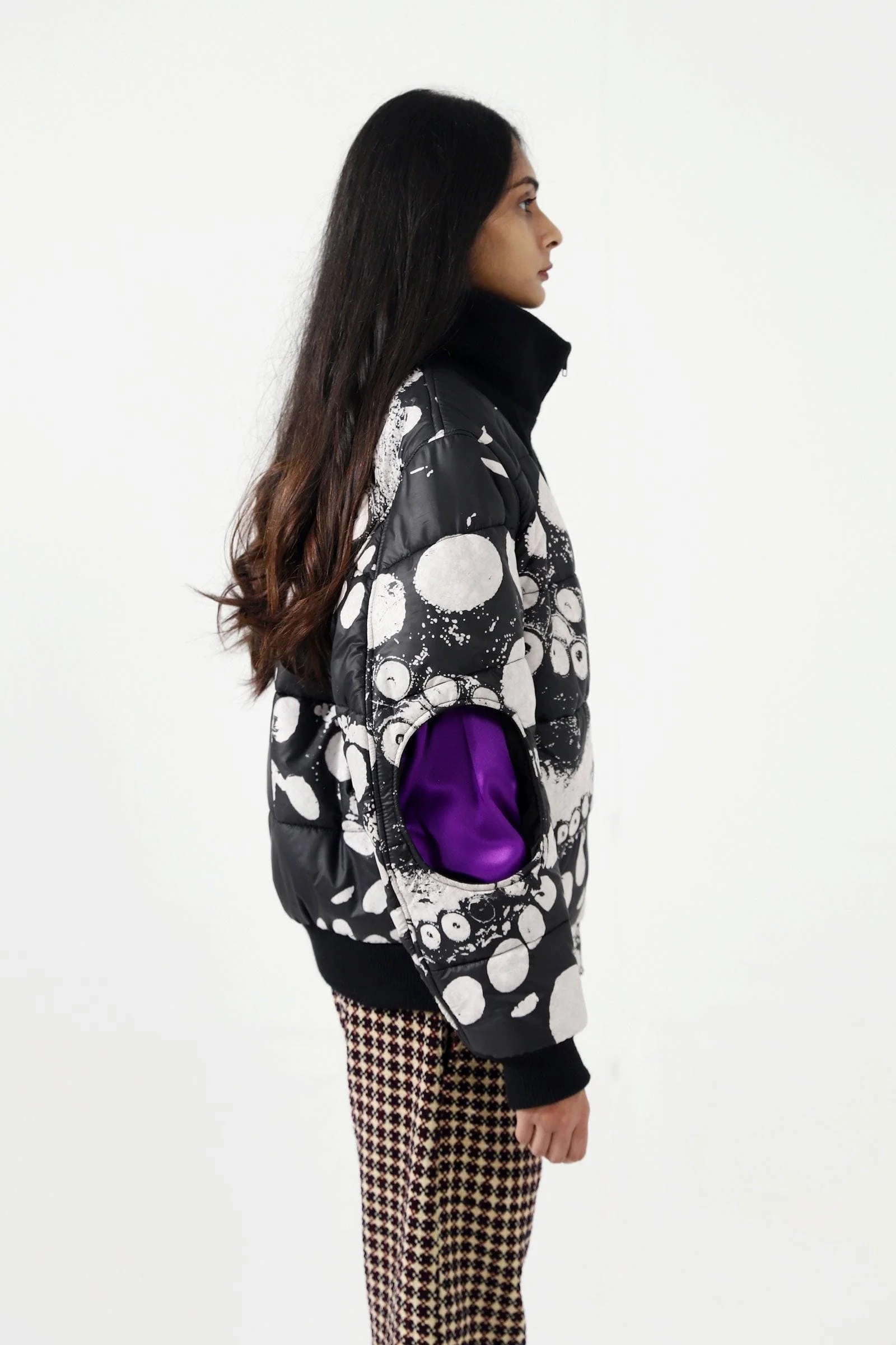 "Dark waters" asymmetrical nylon puffer - Image 10