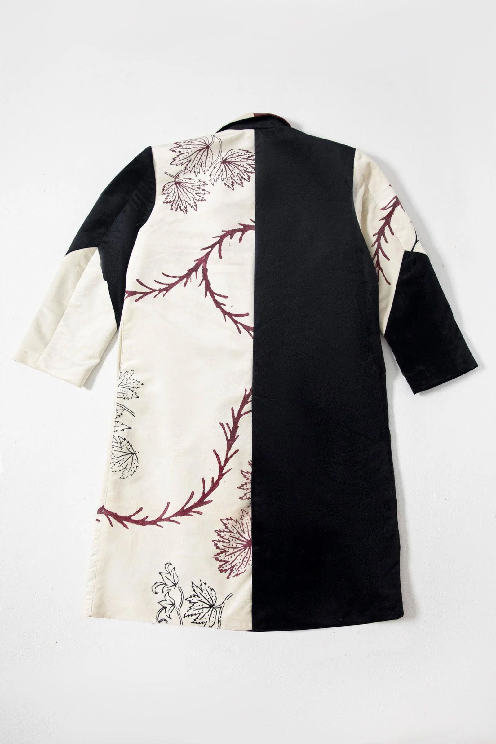 Block printed velvet long coat - Image 3