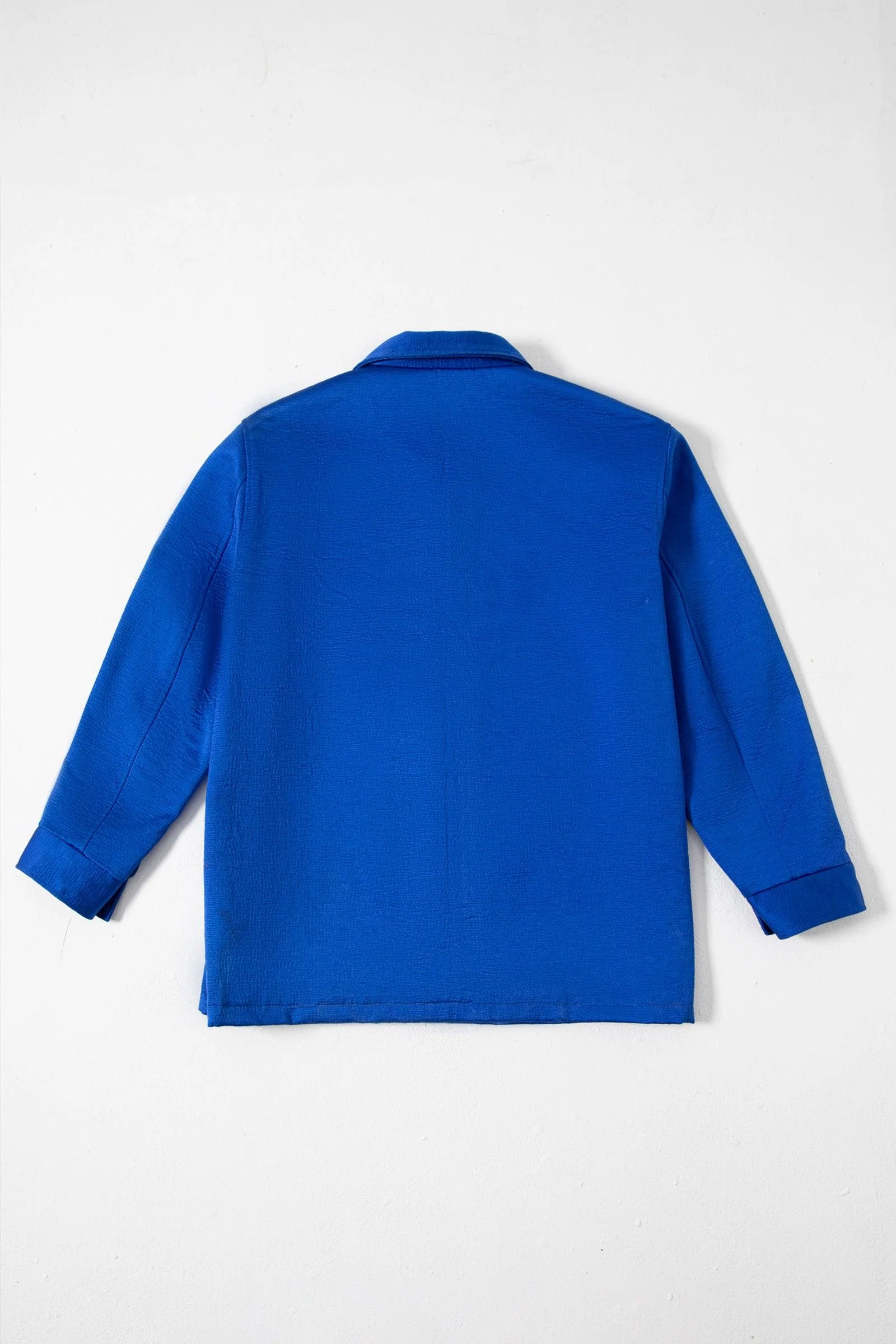 Royal blue silk coach jacket - Image 4