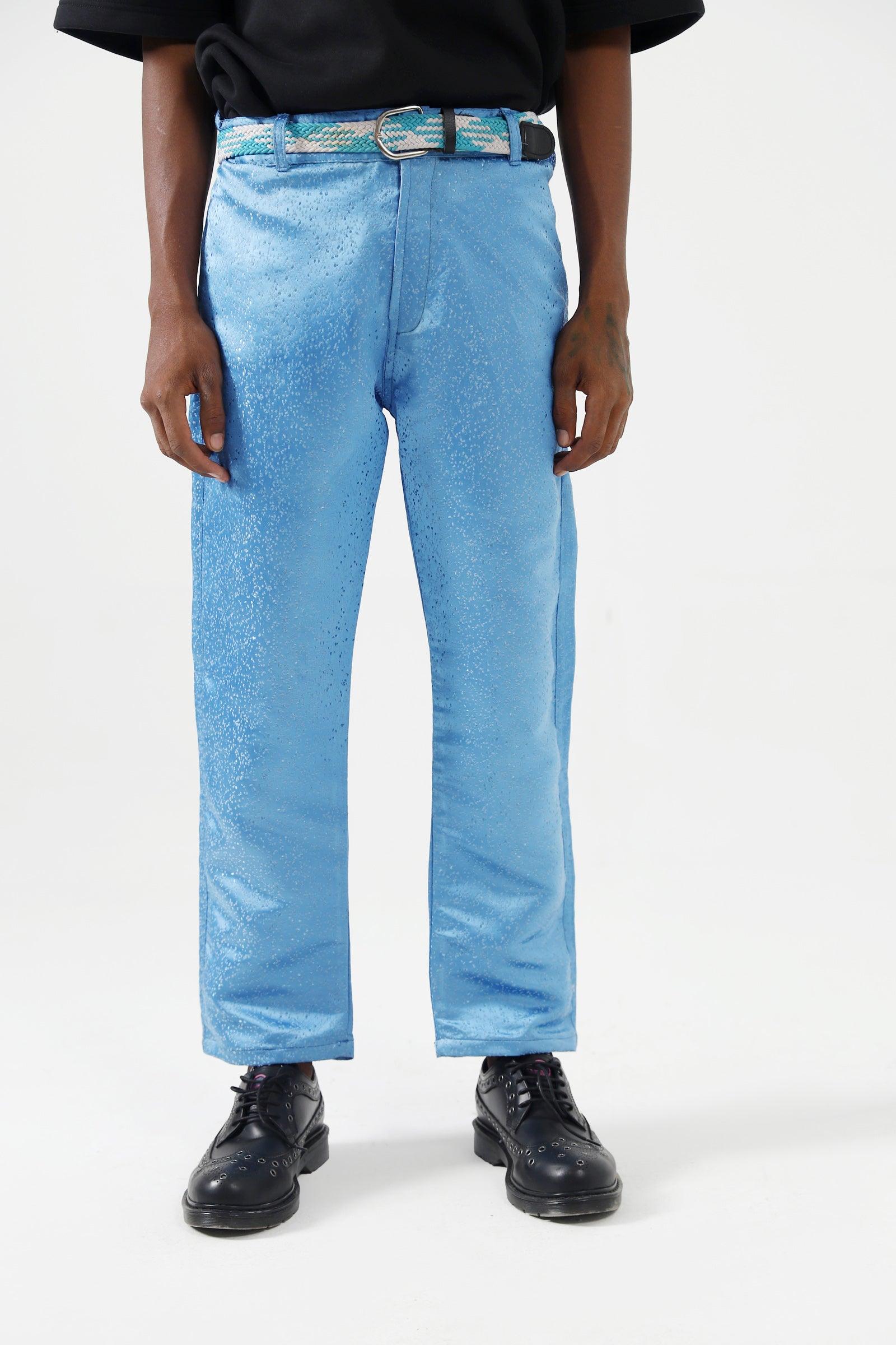 Aqua blue silk pants - Image 3