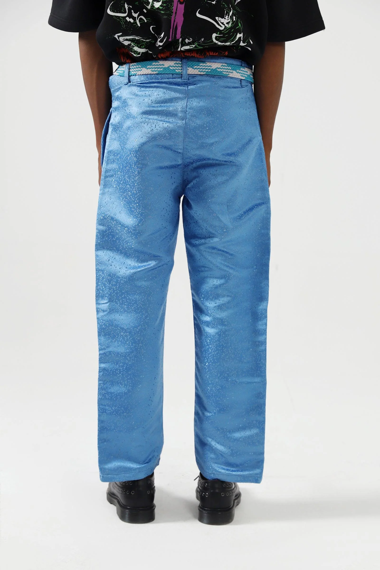 Aqua blue silk pants - Image 5