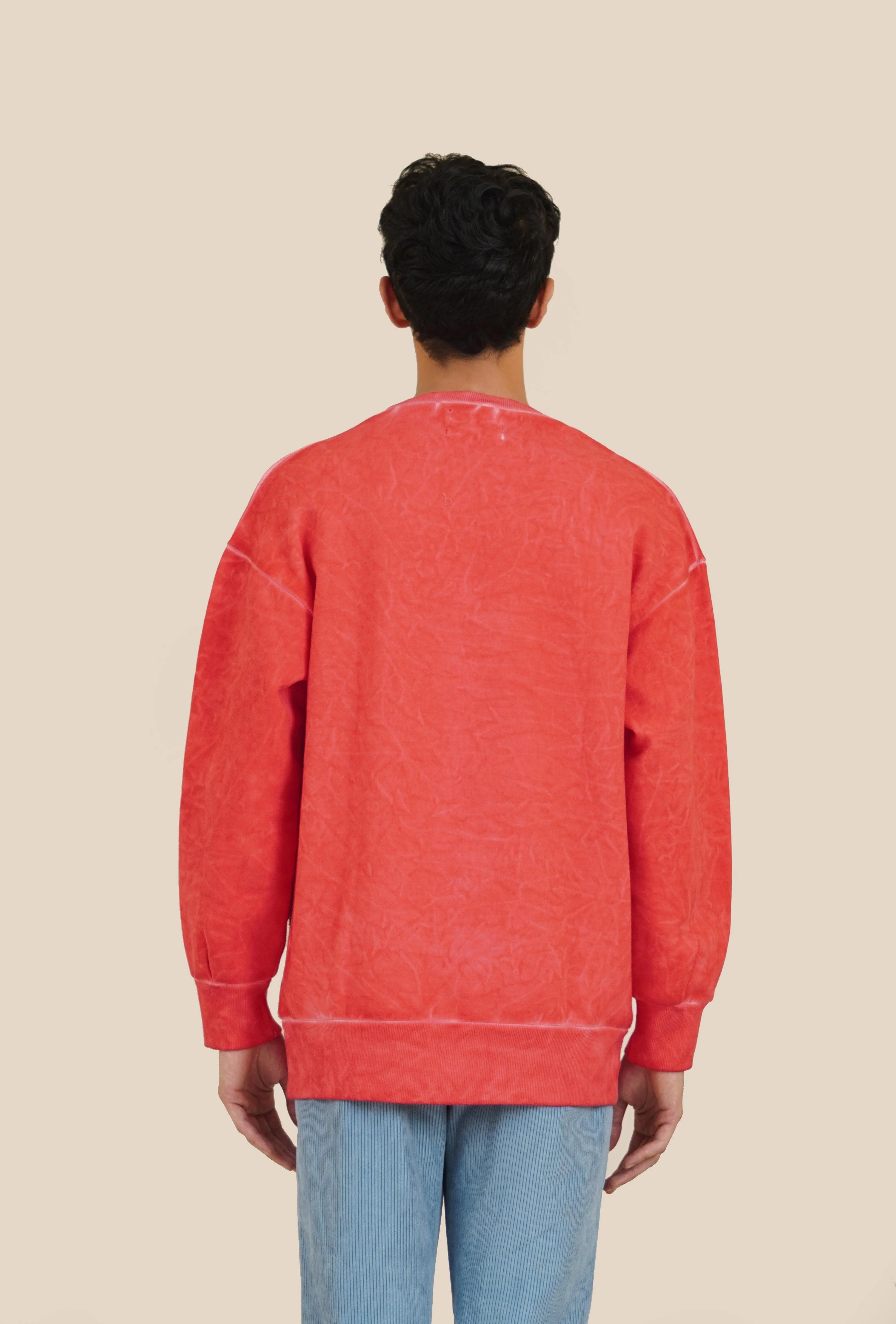 Red marble wash "keys to my heart" patch sweatshirt - Image 6