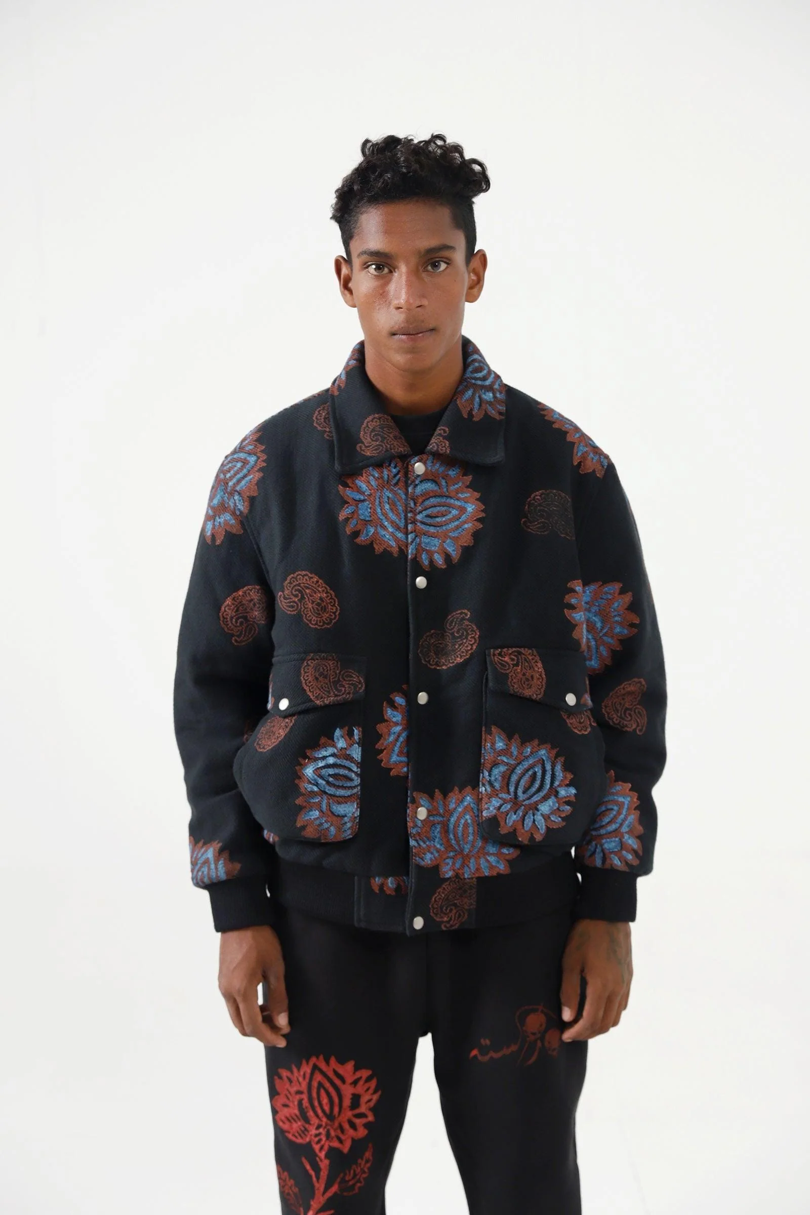 "Lost in translation" version 2 blockprint bomber jacket - Image 8