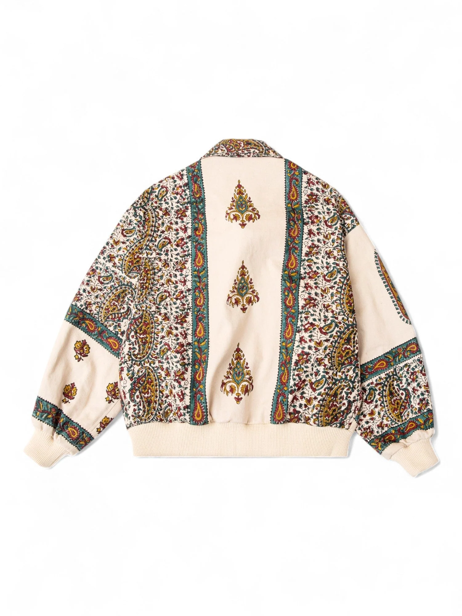 "95" beige block print bomber jacket - Image 5