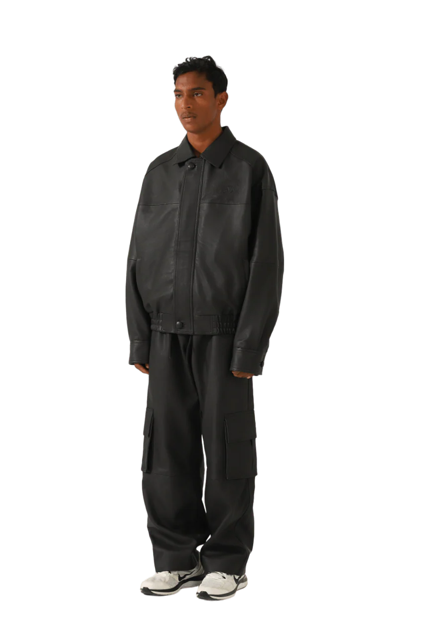 "95" oversized leather emboss jacket - Image 4