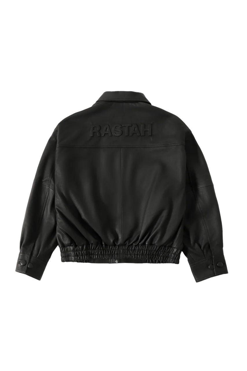 "95" oversized leather emboss jacket - Image 5
