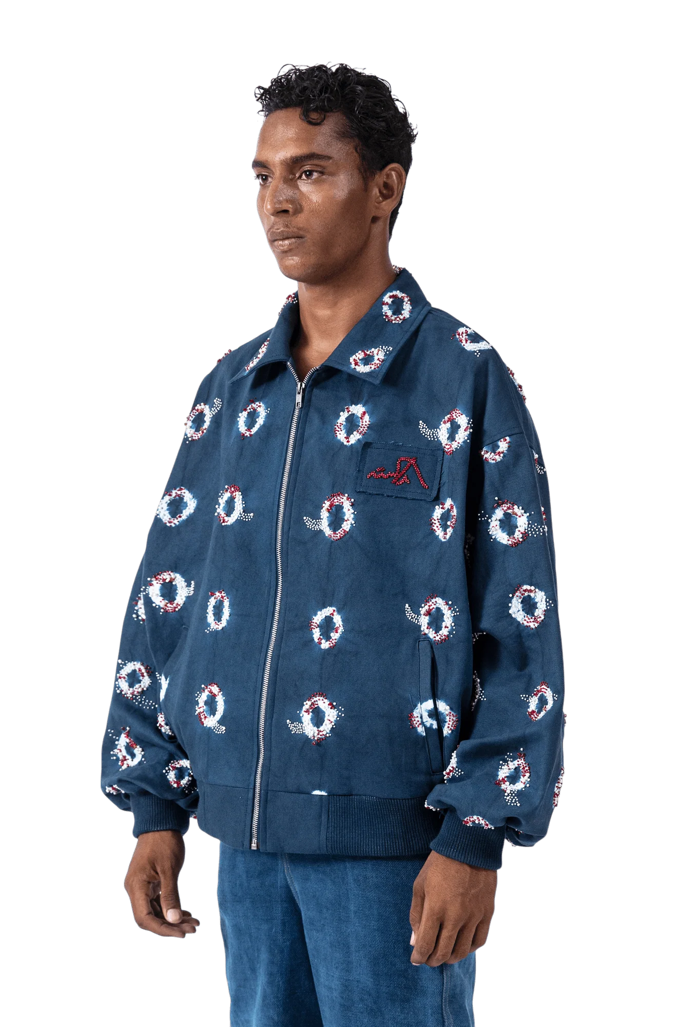 Aab-E-Nilam pearls bomber jacket - Image 5