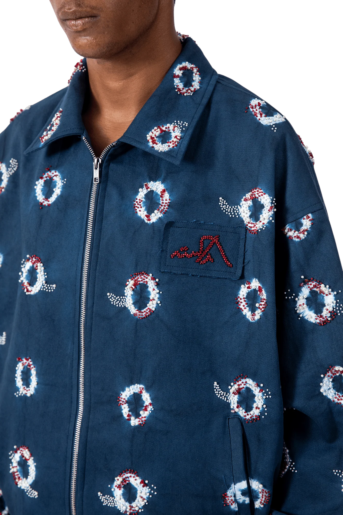 Aab-E-Nilam pearls bomber jacket - Image 7