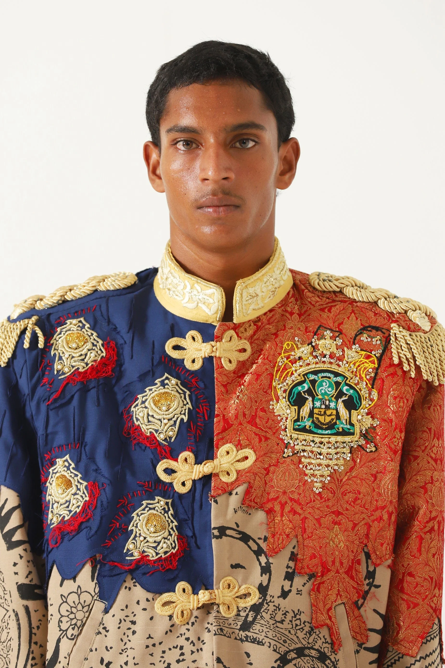 Abstract mixed media jacket - Image 4