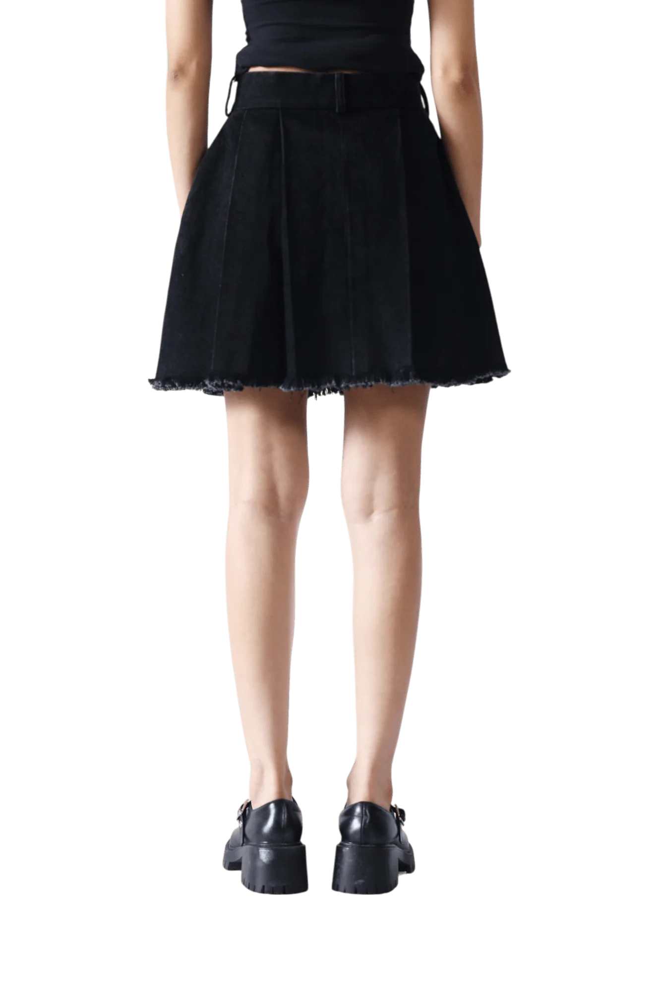 Acid wash denim shorts skirt - Image 7
