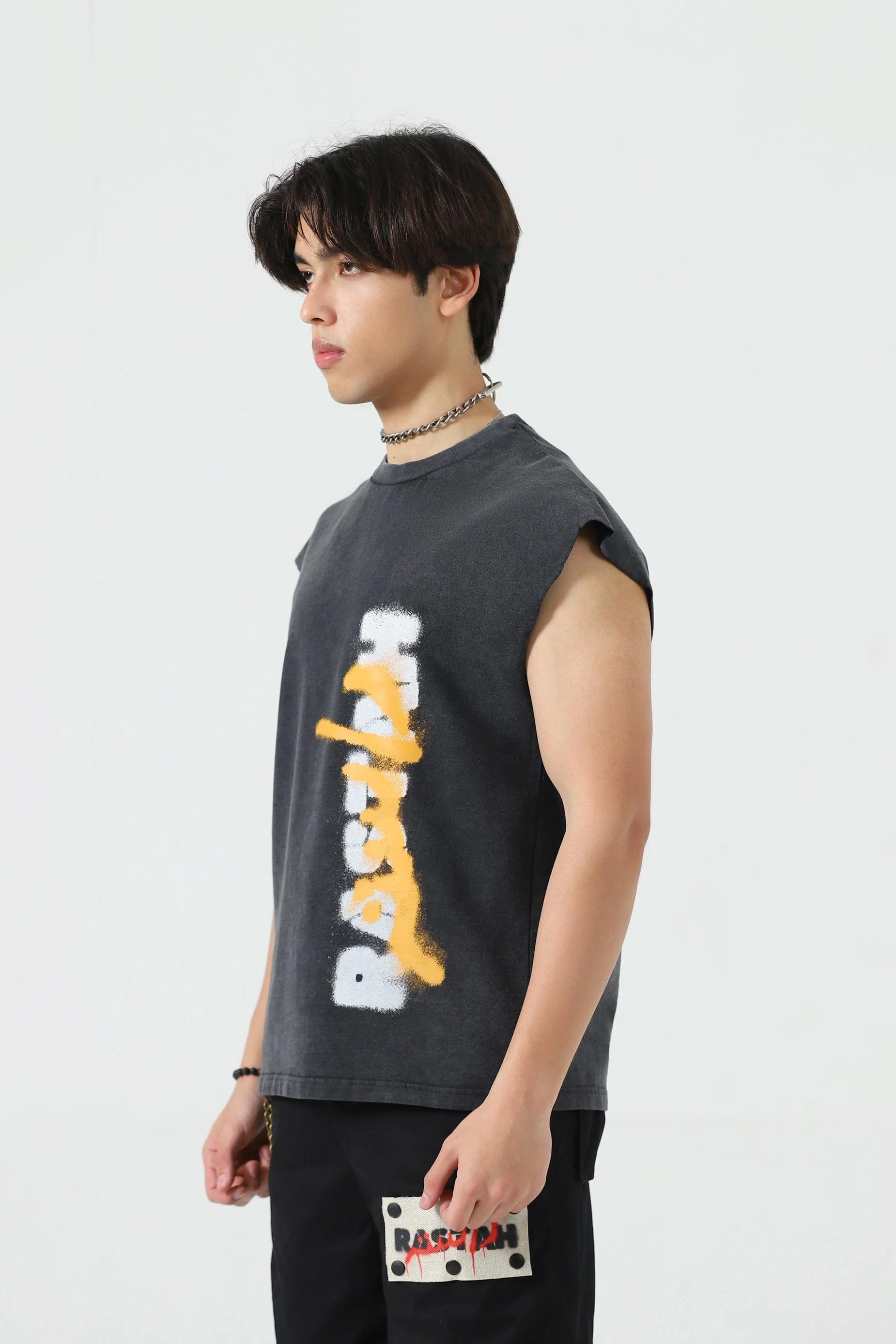 Acid wash graffiti tank top - Image 6