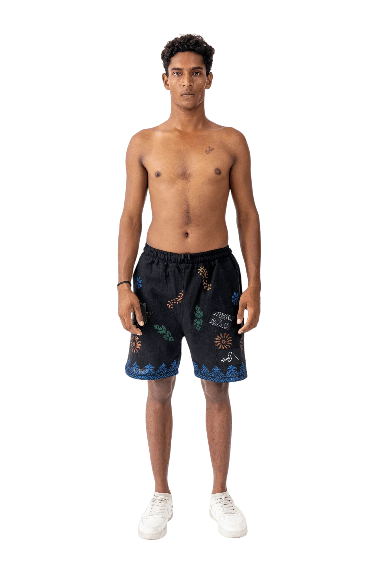 Ajrak block print shorts - Image 2