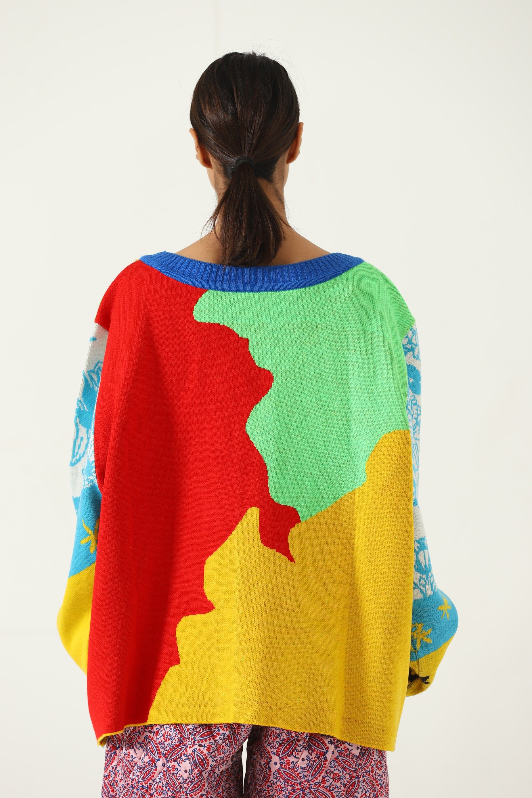"Am I free" knit abstract cardigan - Image 9
