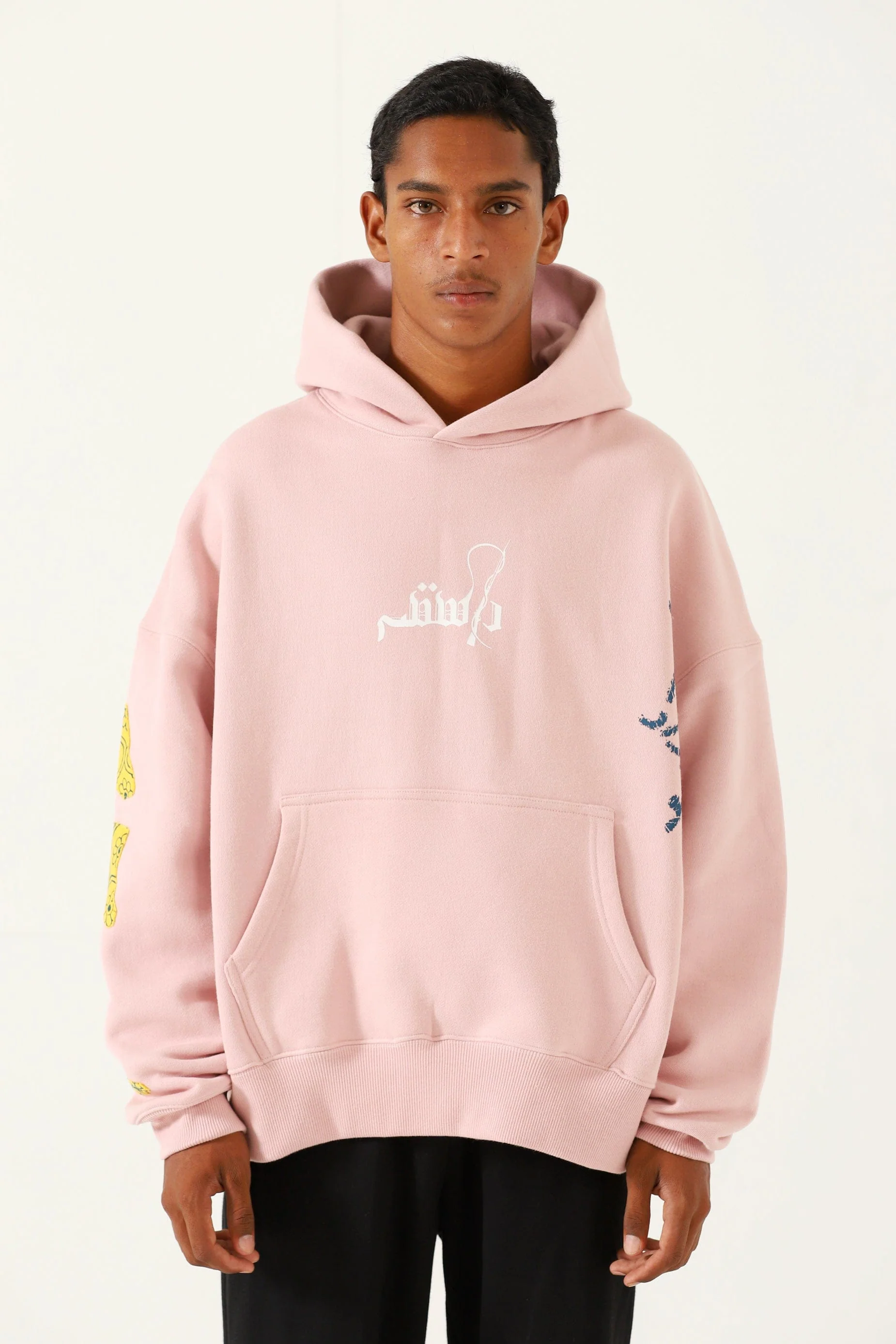"Azaad" block print patchwork hoodie