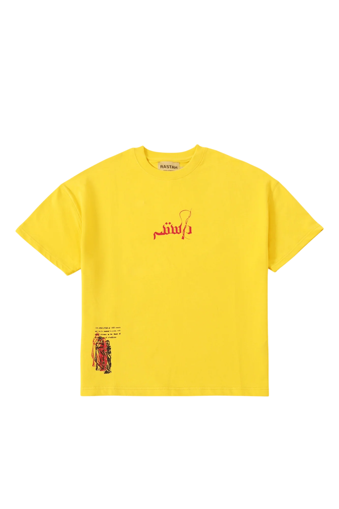 "Azaadi" printed mustard T-shirt - Image 3