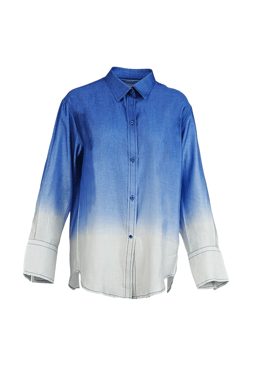 Azure bloom silk button-down