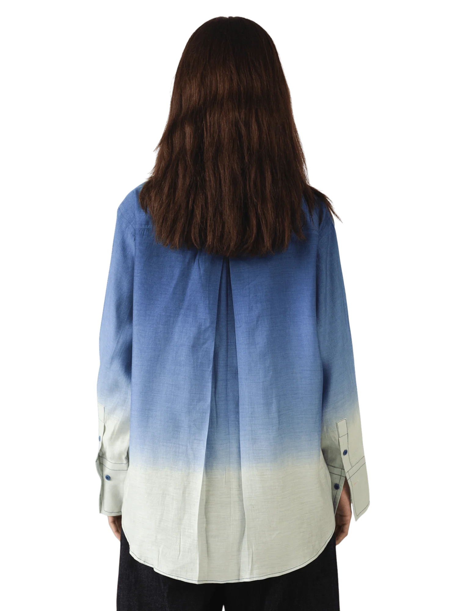 Azure bloom silk button-down - Image 6
