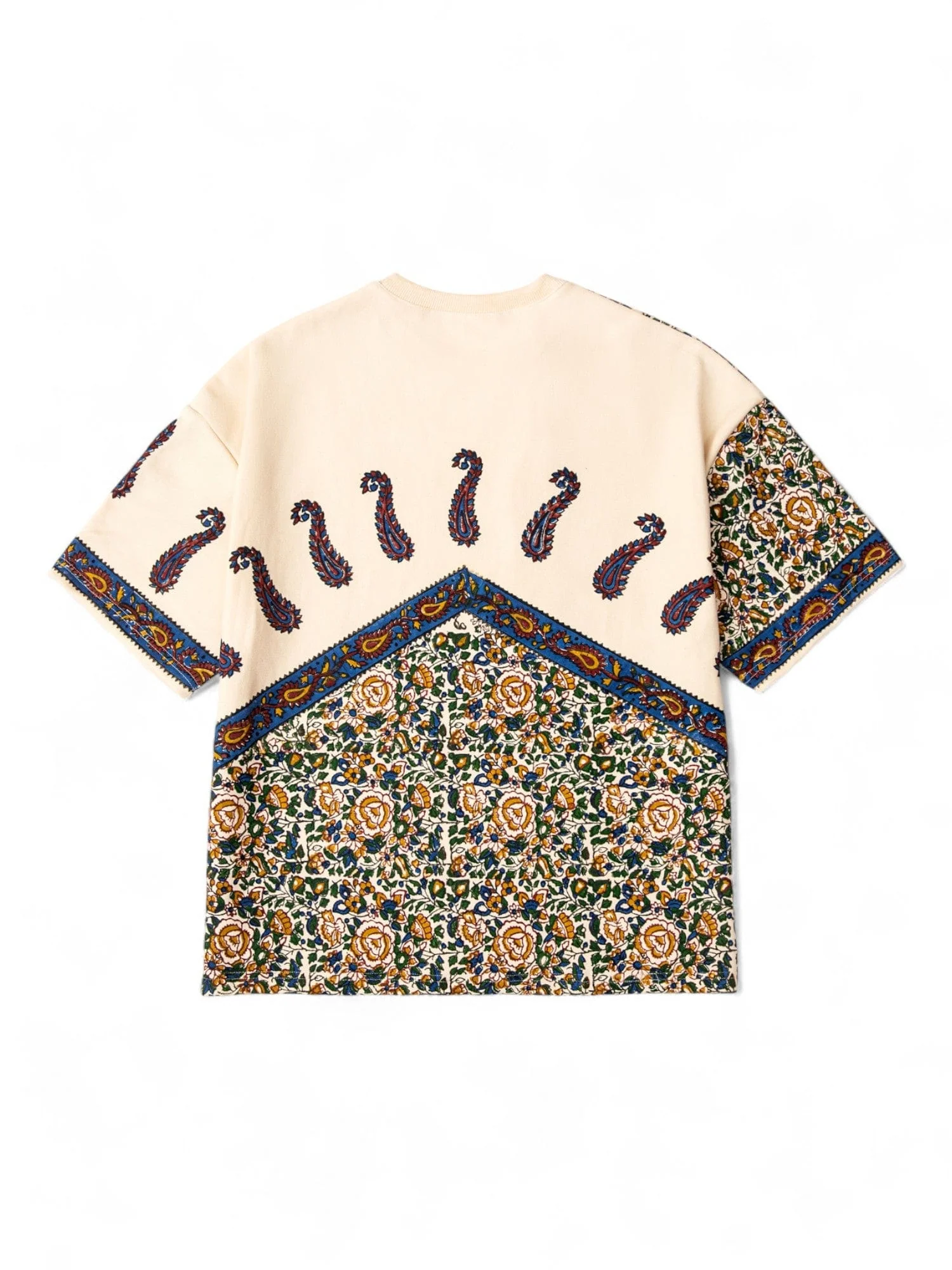 Beige block print kalamkaar T-shirt - Image 2