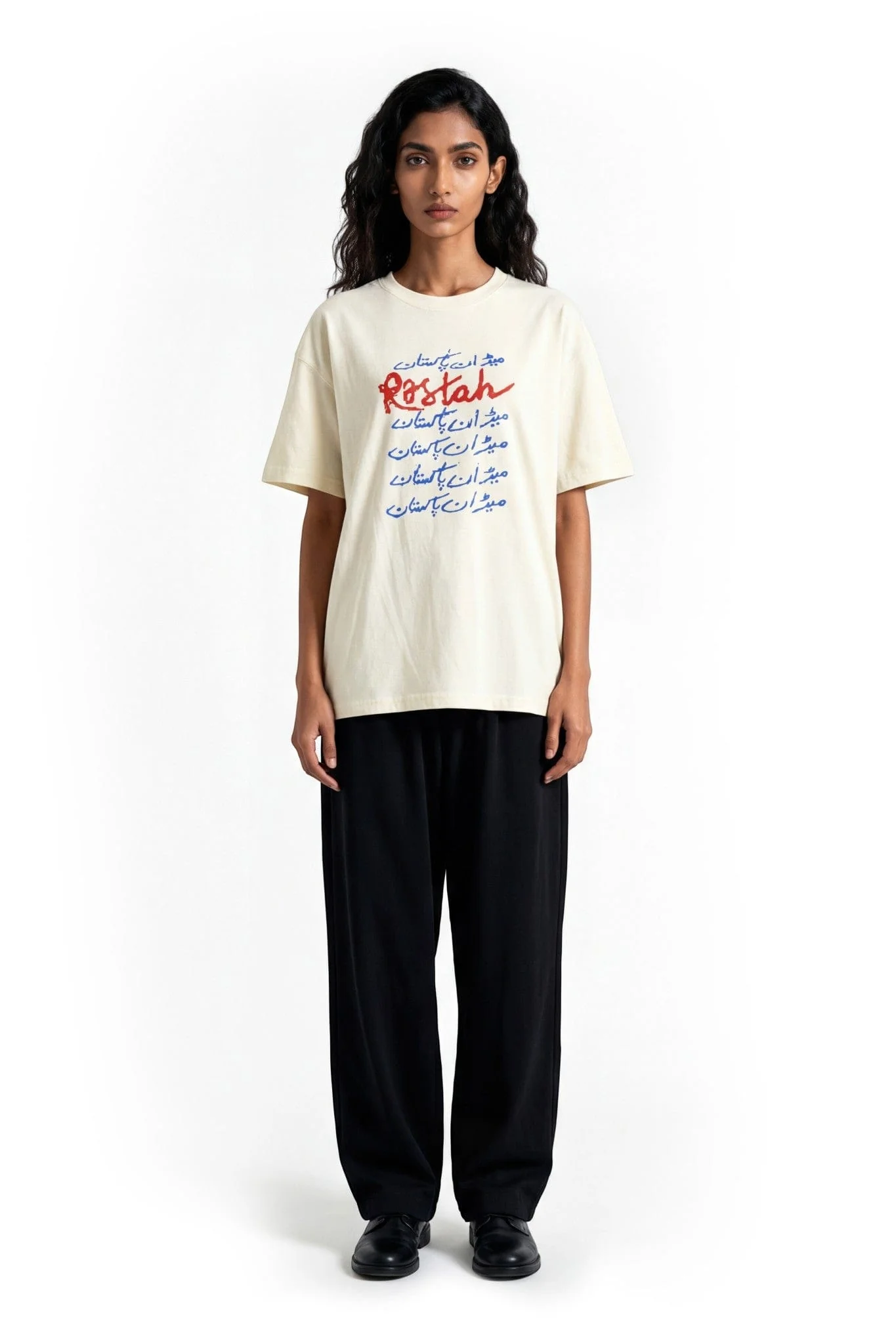 Beige cascade logo T-shirt - Image 9