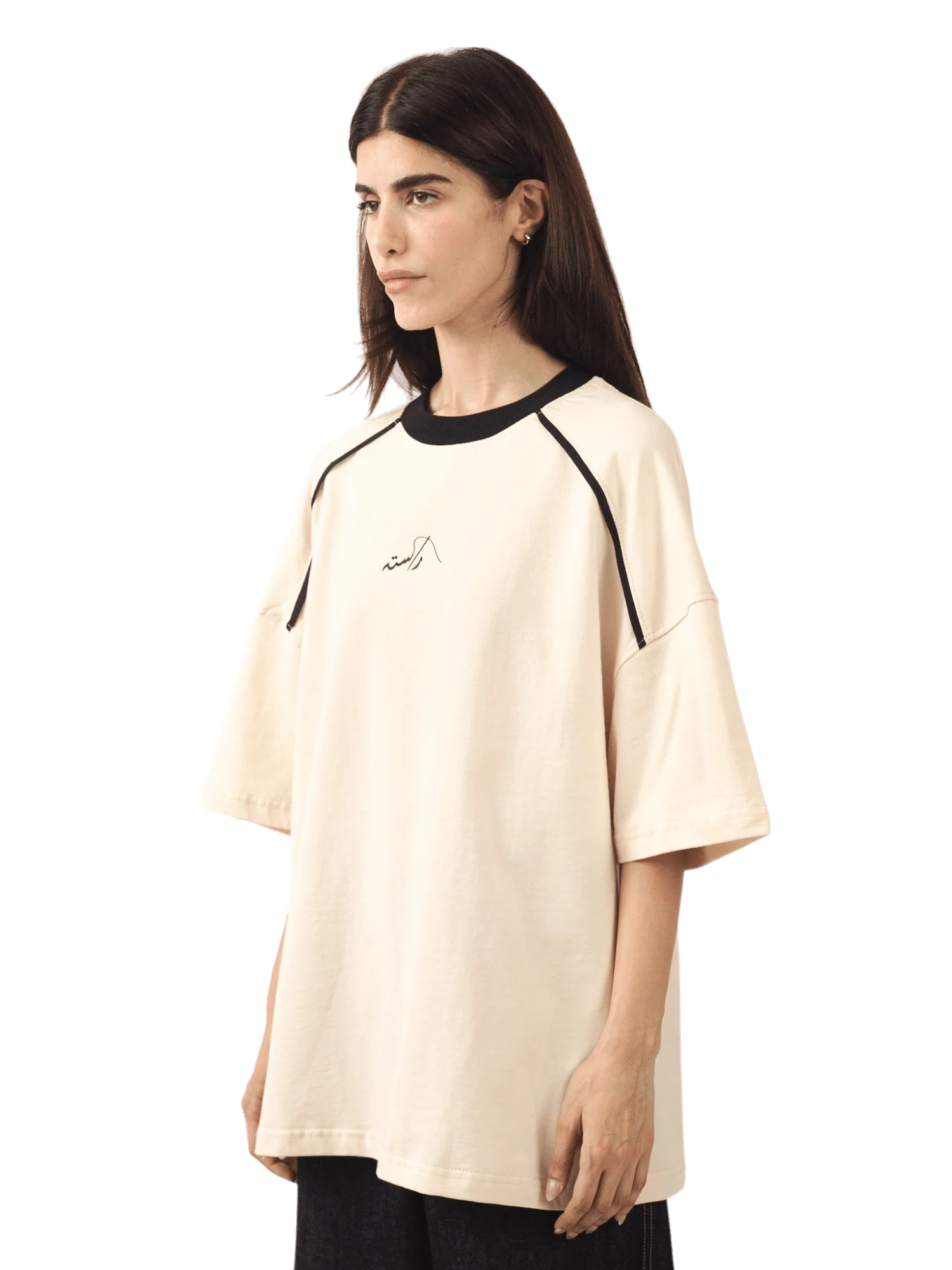 Beige contrast T-shirt (V5) - Image 9