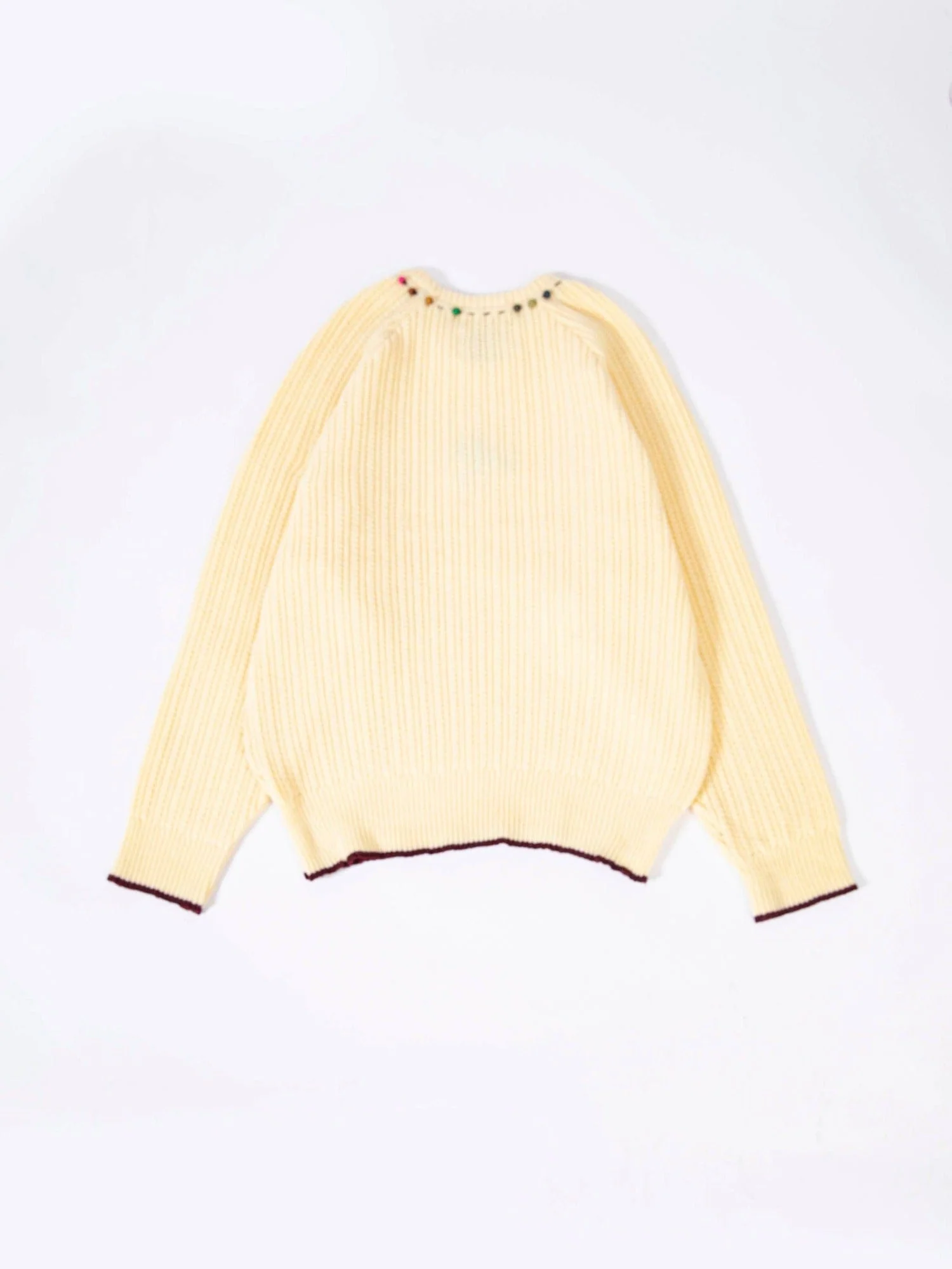 Embroidered cream chunky sweater - Image 5