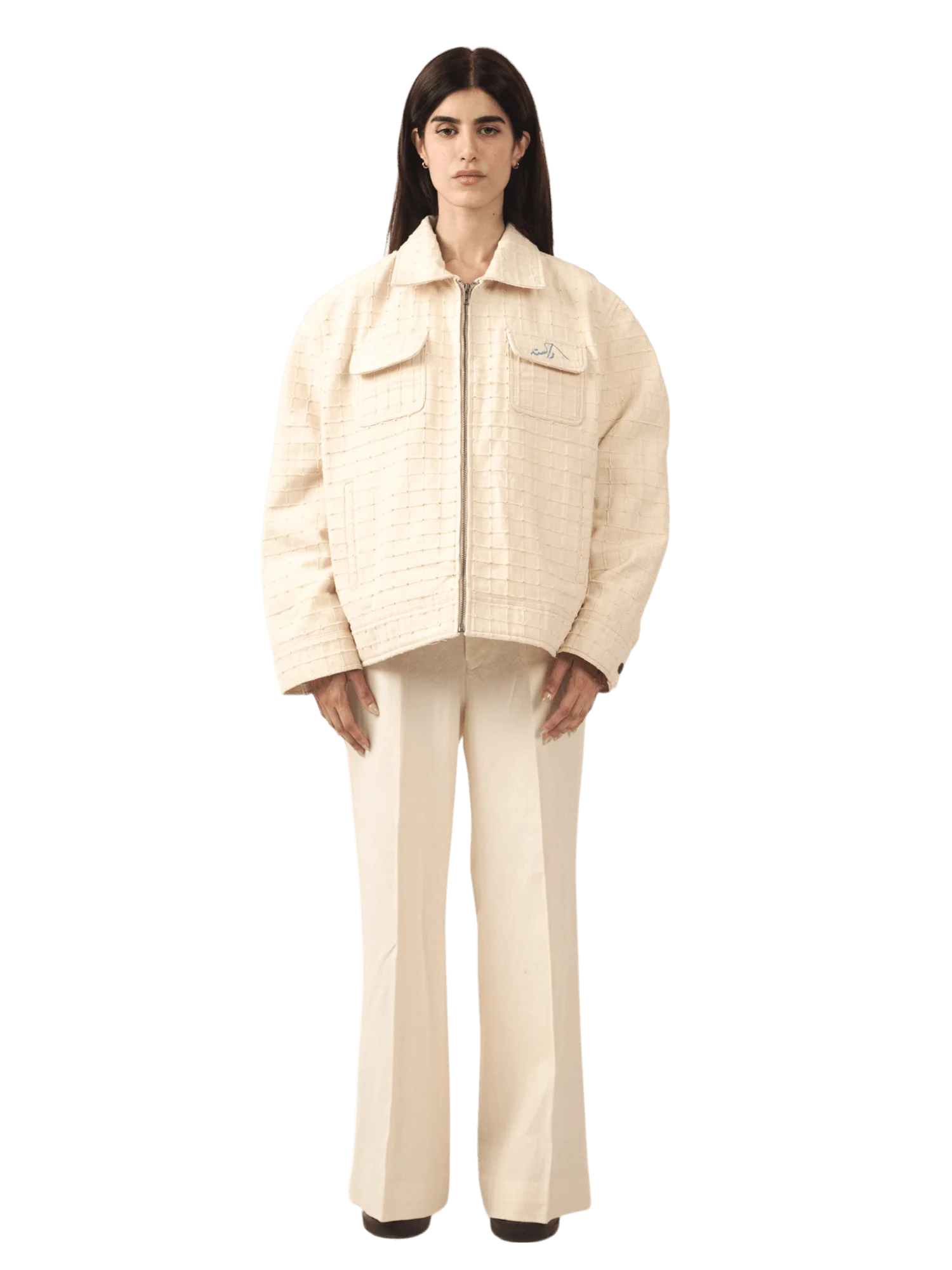 Beige handwoven chore jacket (V5) - Image 8