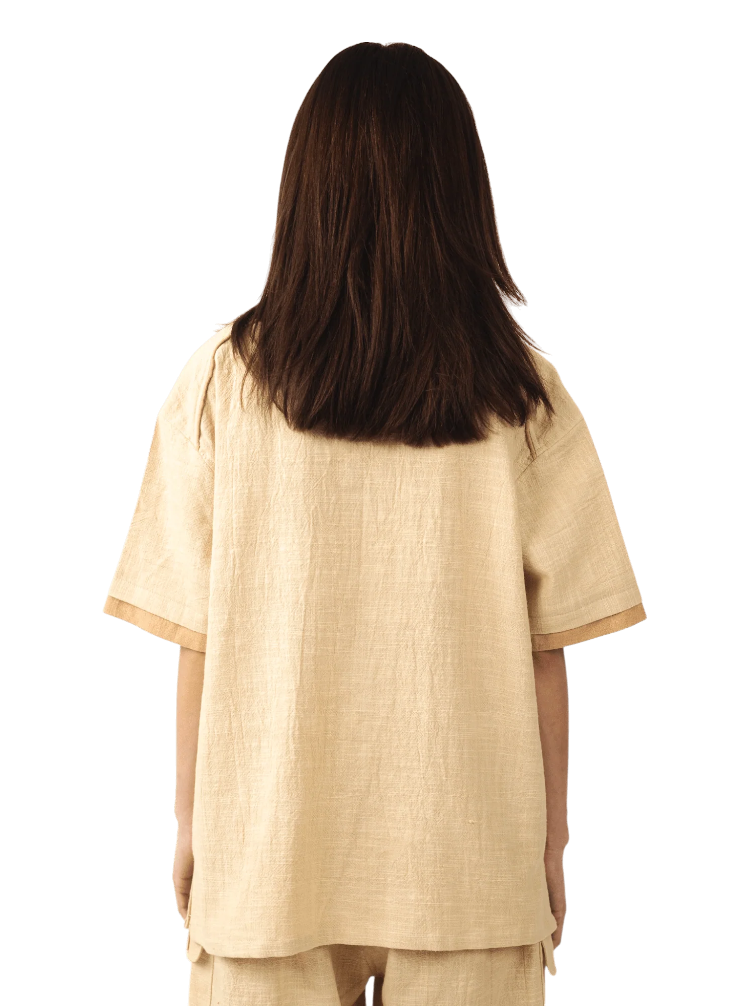 Beige khaddar button-down - Image 11