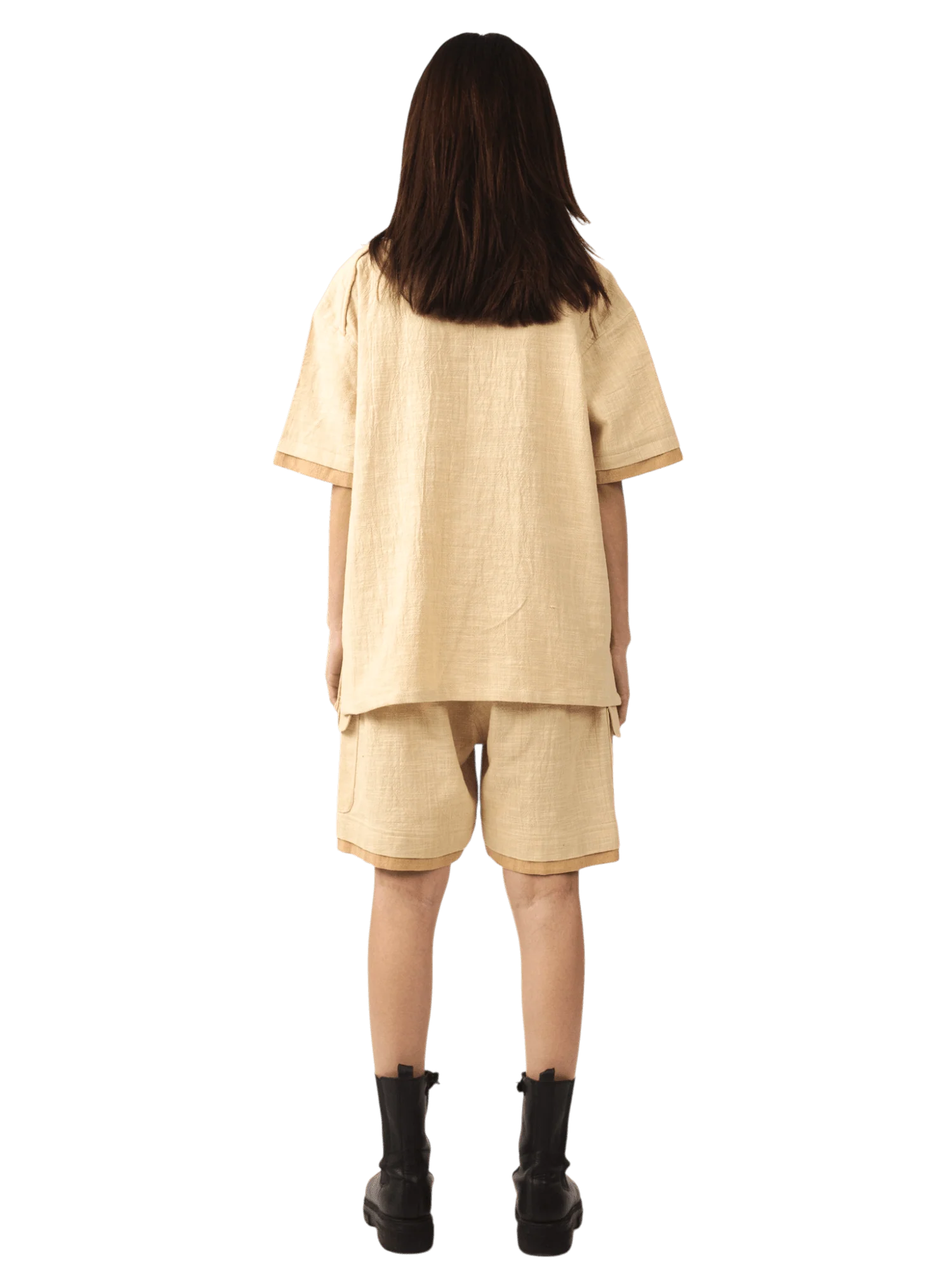 Beige khaddar button-down - Image 12