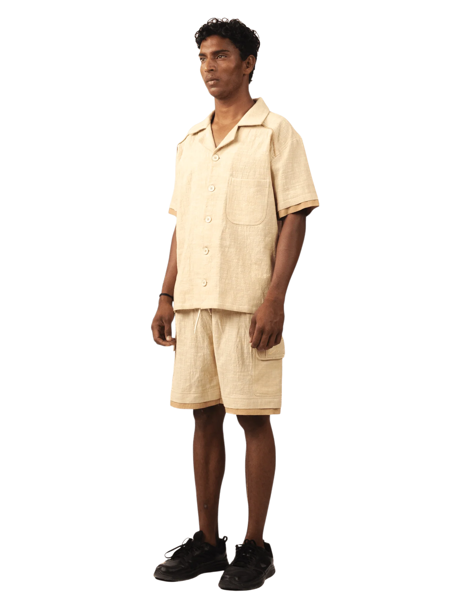 Beige khaddar button-down - Image 4