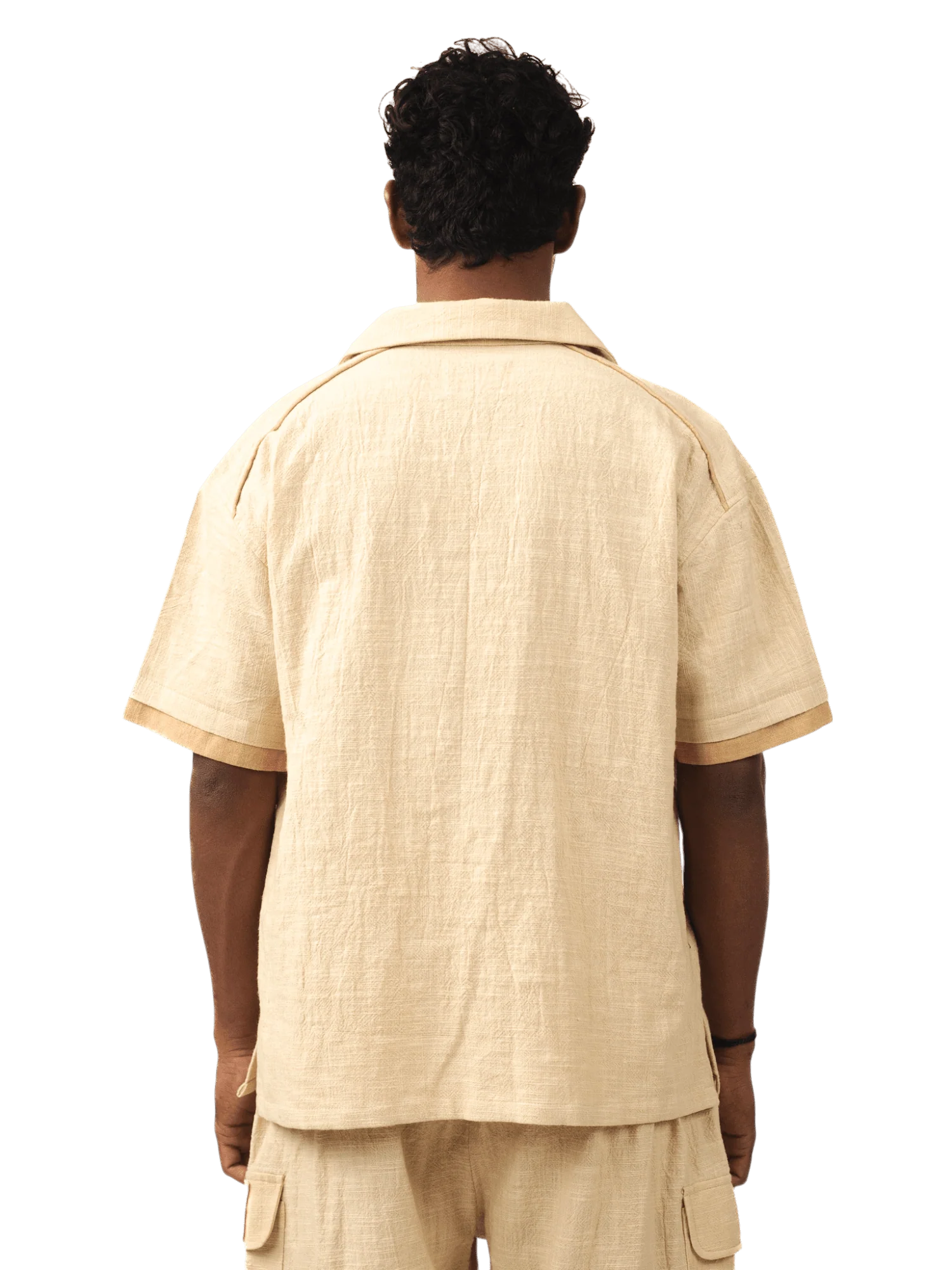 Beige khaddar button-down - Image 5