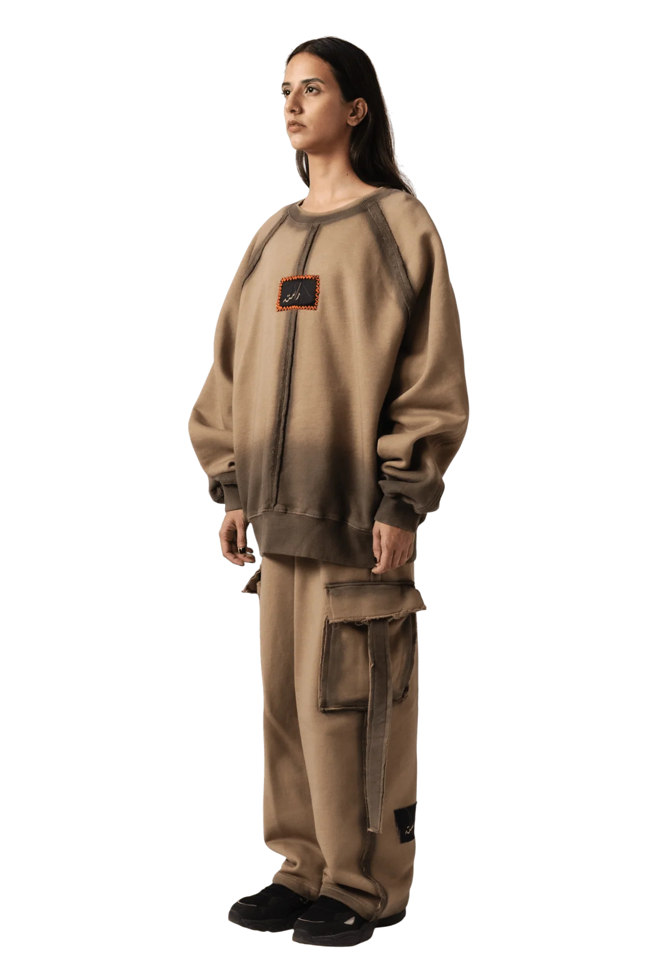 Beige spray fade logo sweatshirt - Image 12