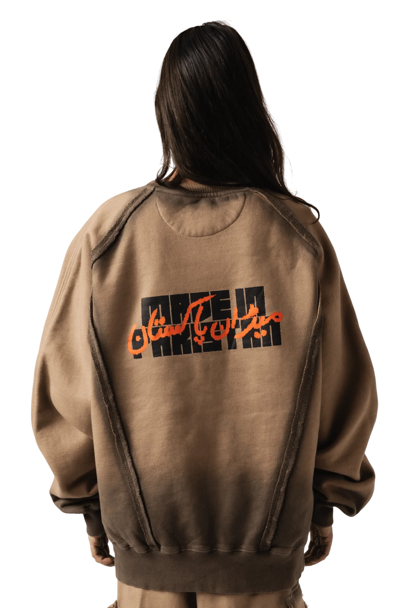 Beige spray fade logo sweatshirt - Image 13