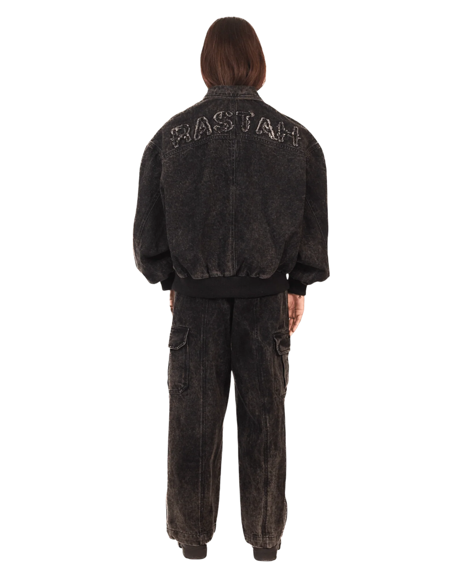 Black acid wash bomber jacket - Image 13