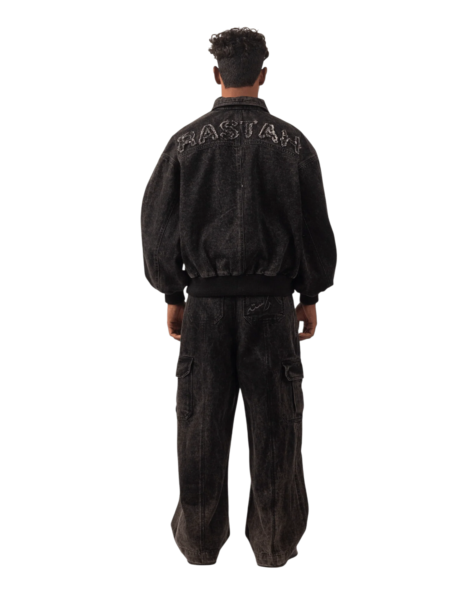 Black acid wash bomber jacket - Image 8