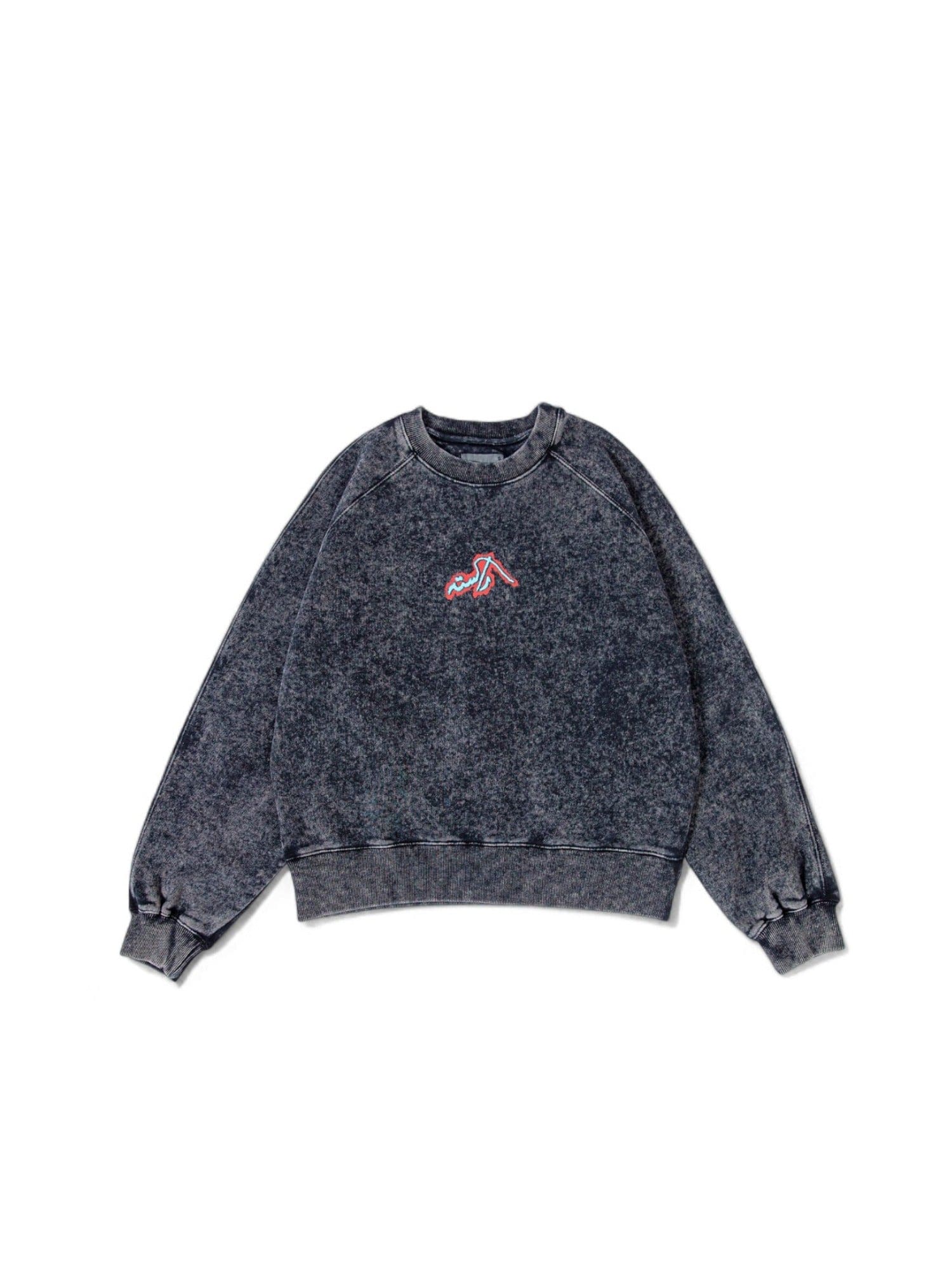 Black acid wash graffiti sweatshirt - Image 3