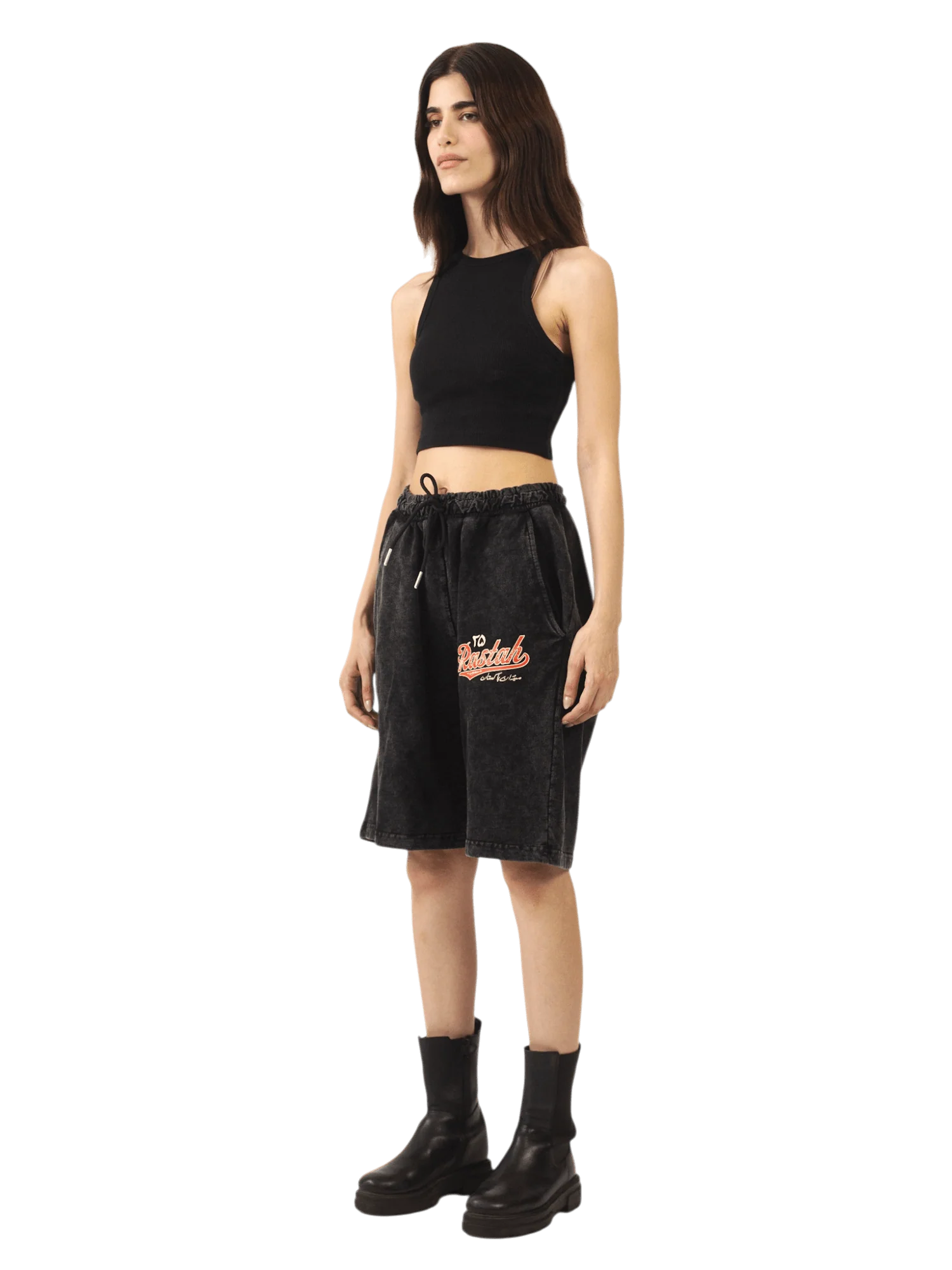 Black acid wash made in PAK shorts (V5) - Image 10