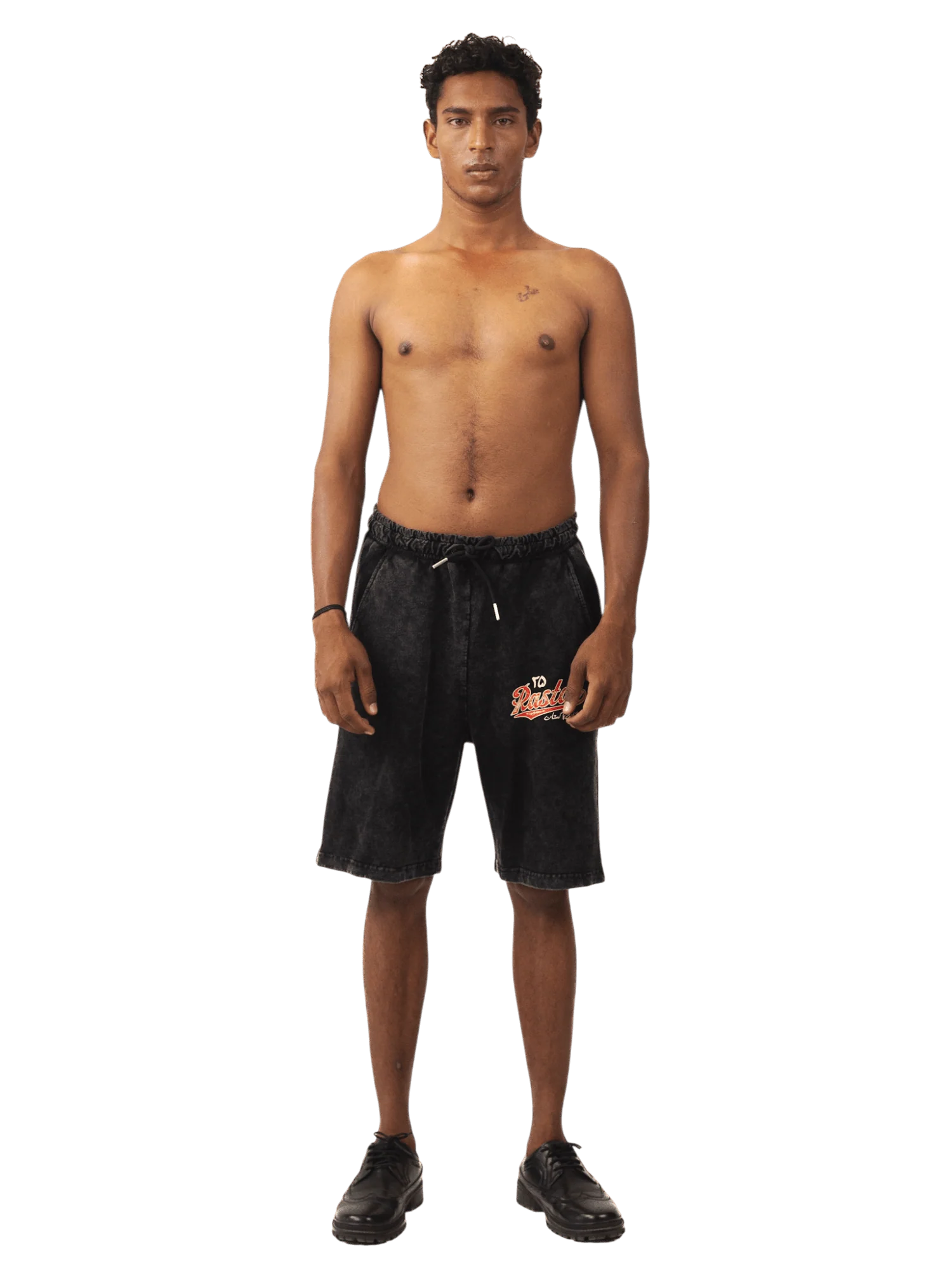 Black acid wash made in PAK shorts (V5) - Image 2