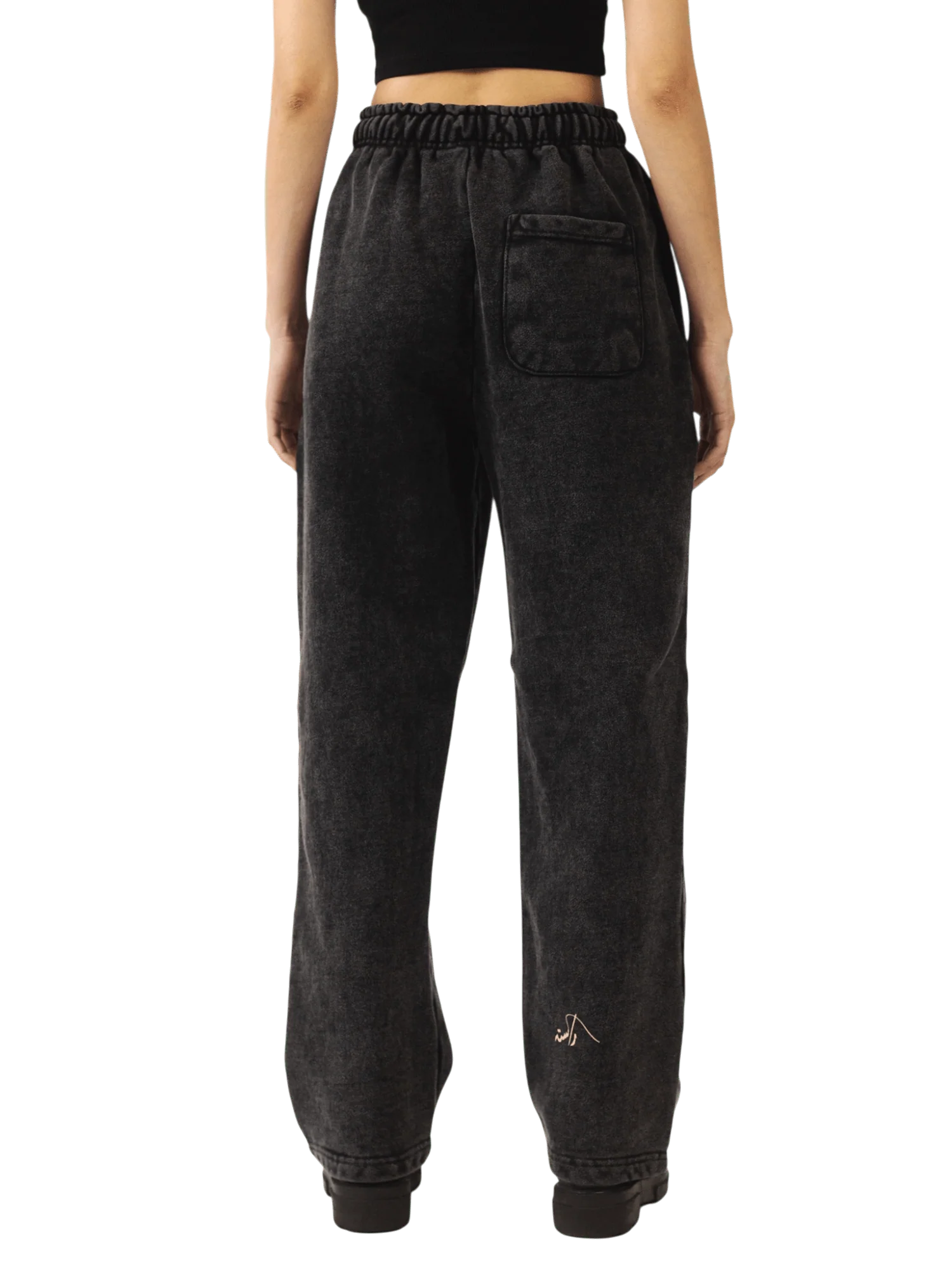Black acid wash made in PAK sweatpants (V5) - Image 12