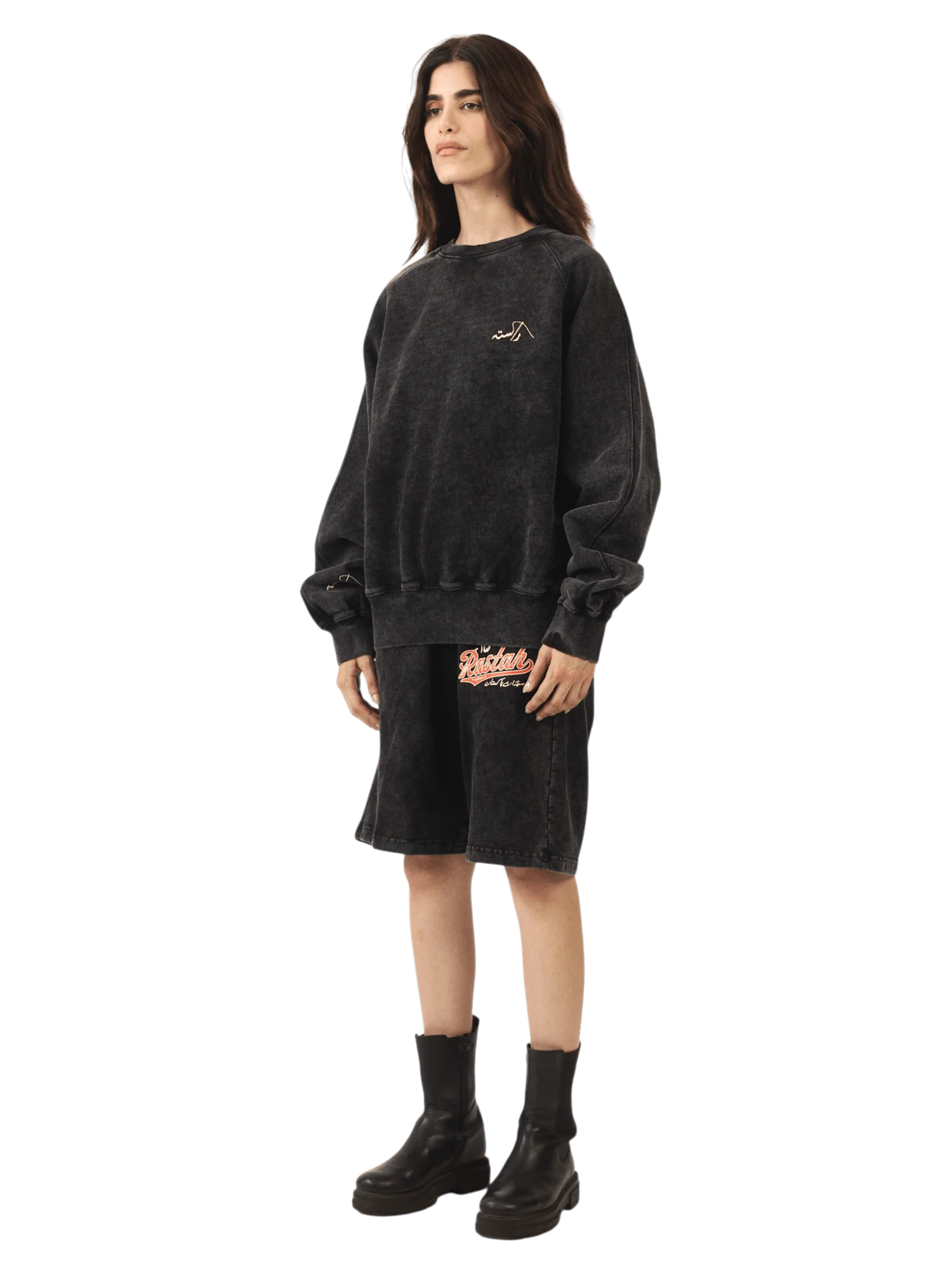 Black acid wash made in PAK sweatshirt (V5) - Image 11