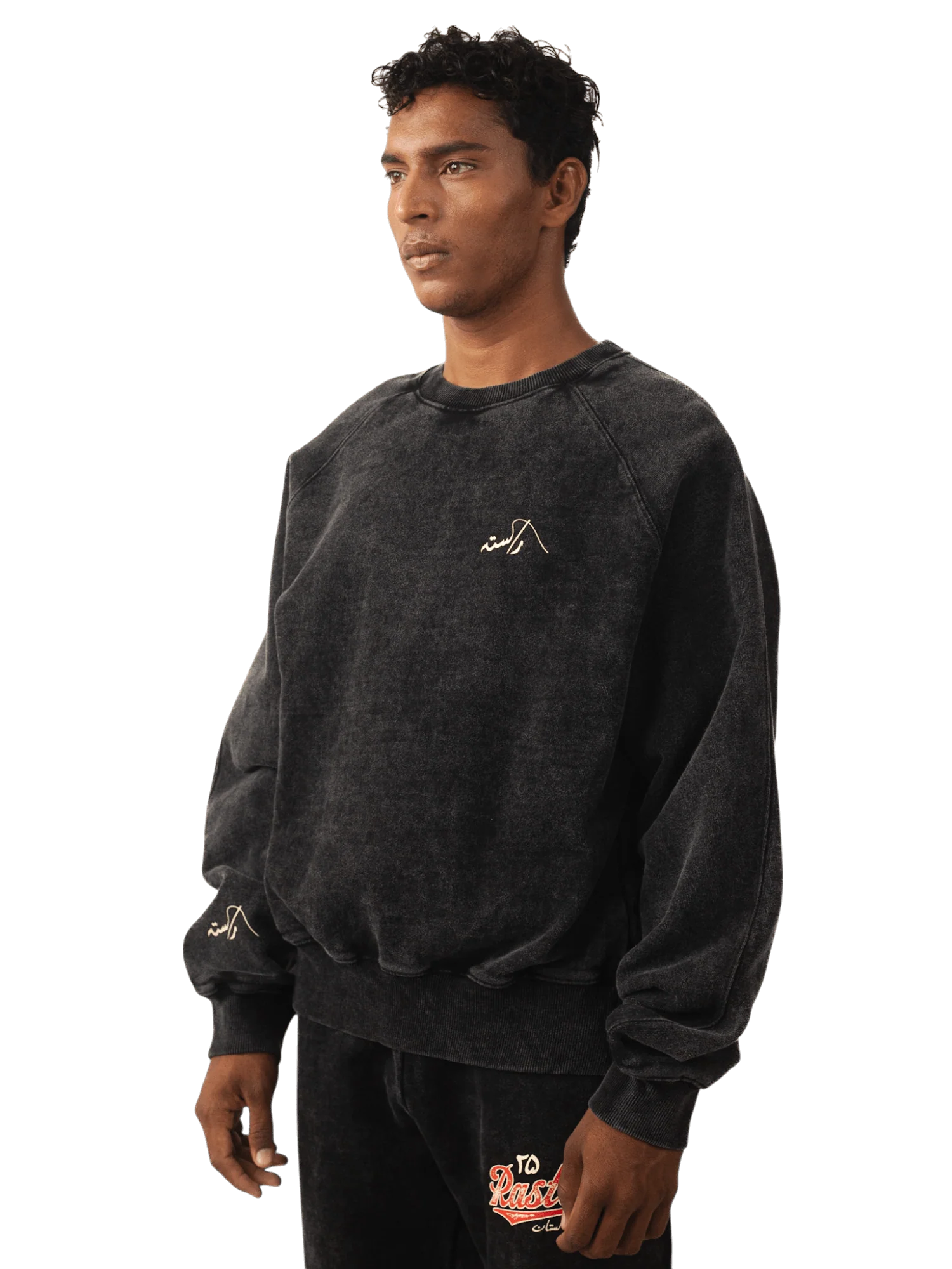 Black acid wash made in PAK sweatshirt (V5) - Image 4