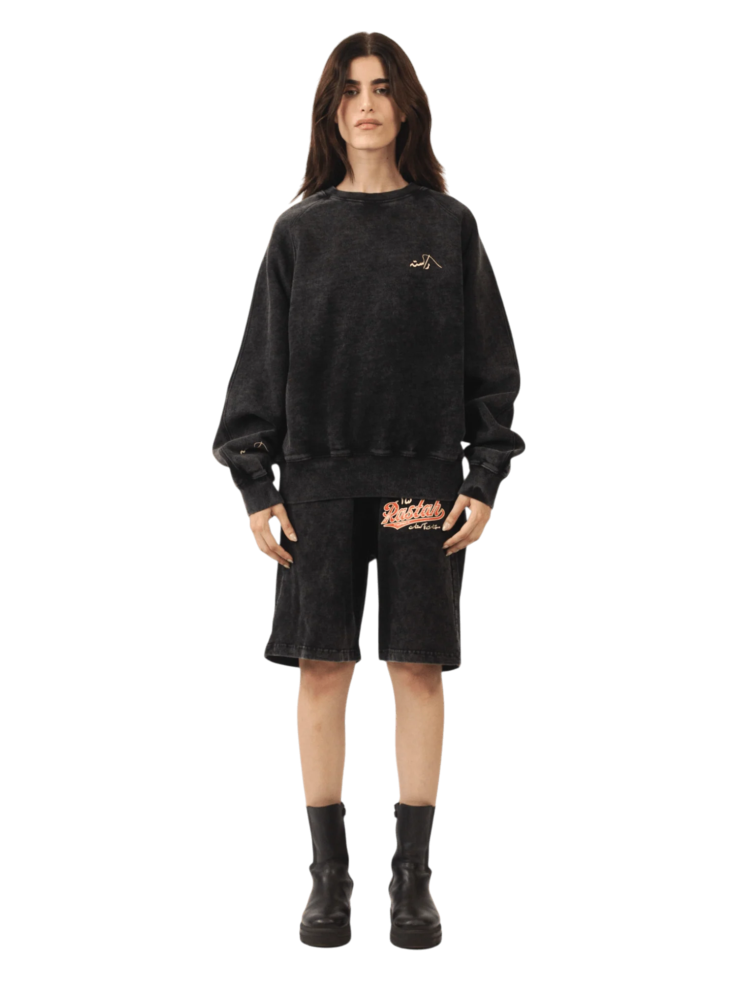 Black acid wash made in PAK sweatshirt (V5) - Image 9