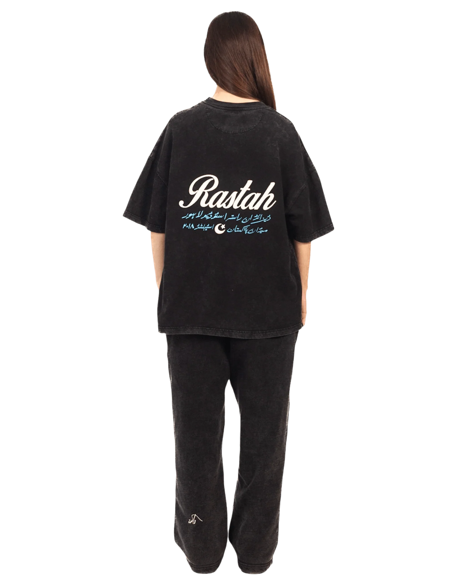 Black acid wash made in PAK T-shirt (V4) - Image 13