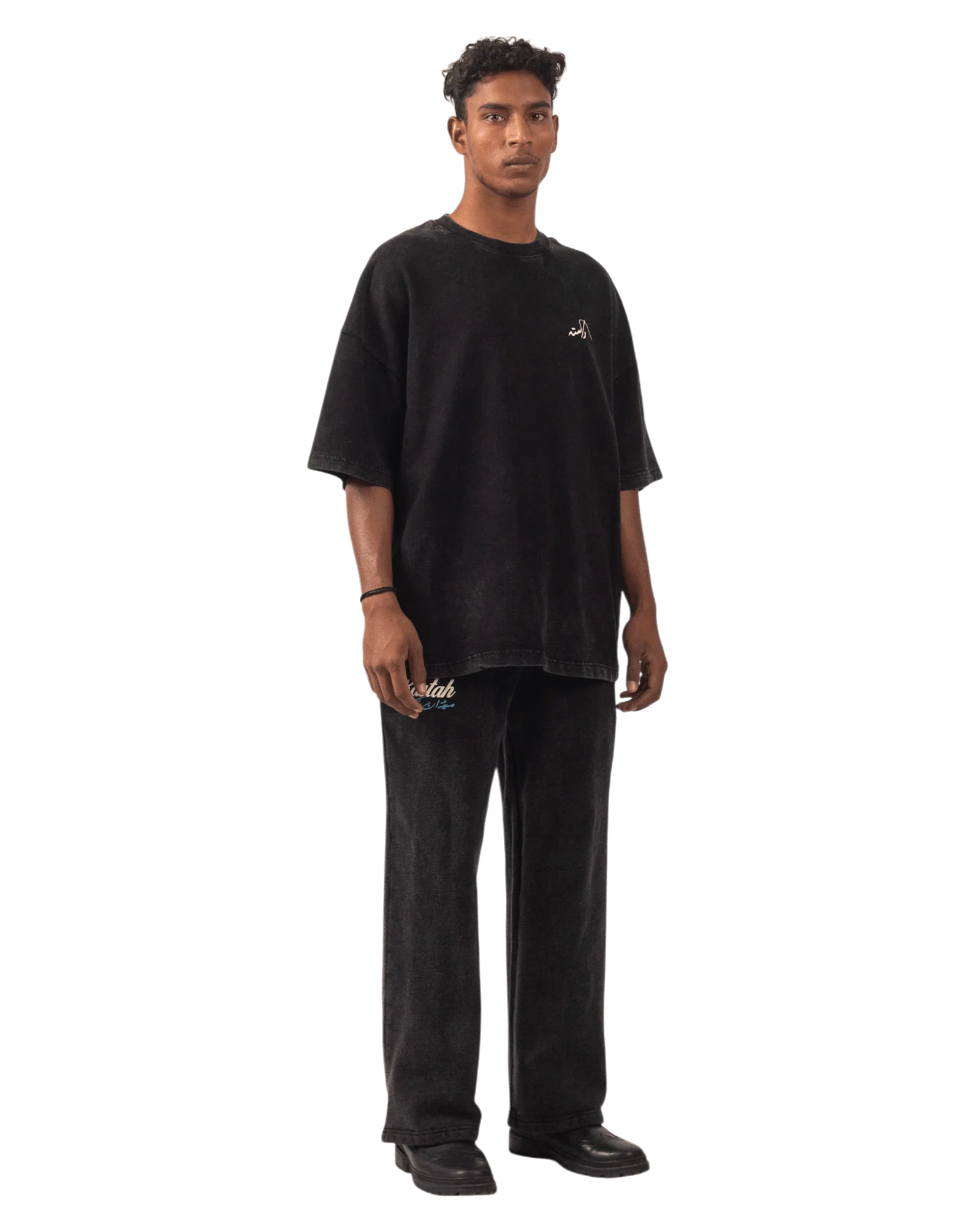 Black acid wash made in PAK T-shirt (V4) - Image 6