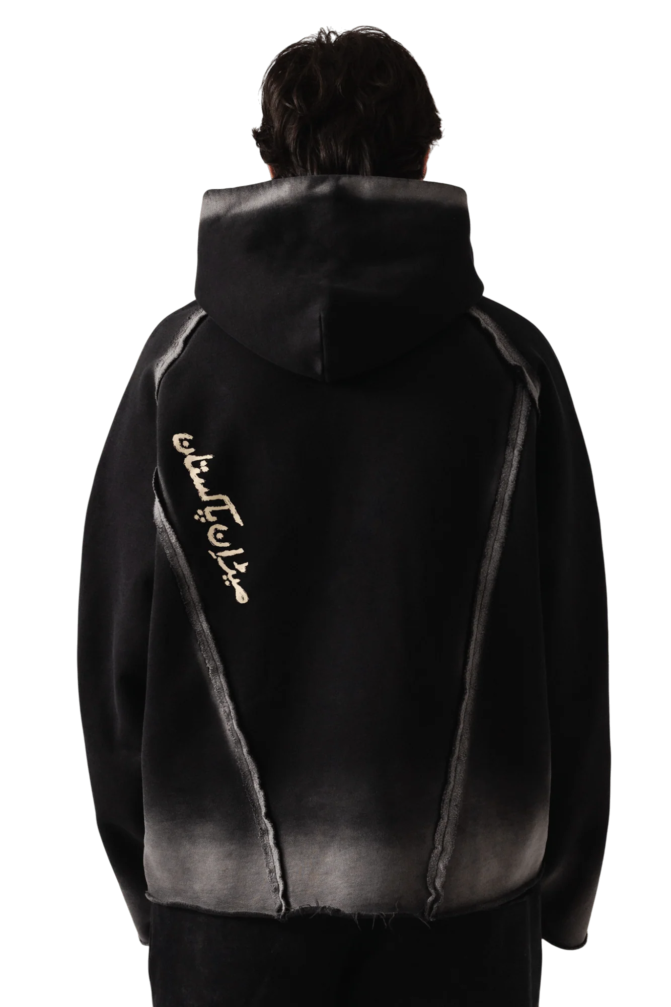 Black acid wash spray fade hoodie - Image 8