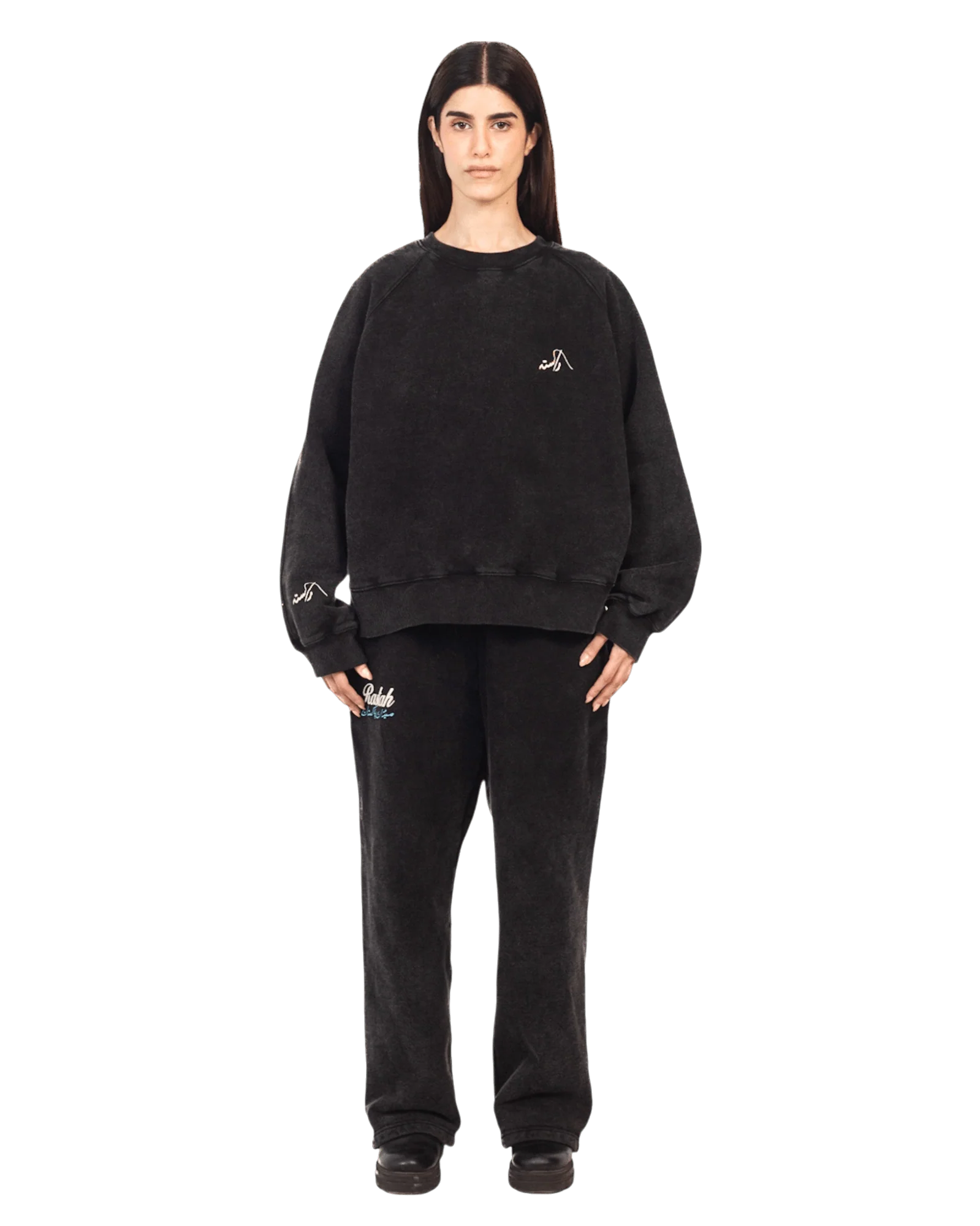 Black acid wash sweatshirt made in PAK (V4) - Image 11