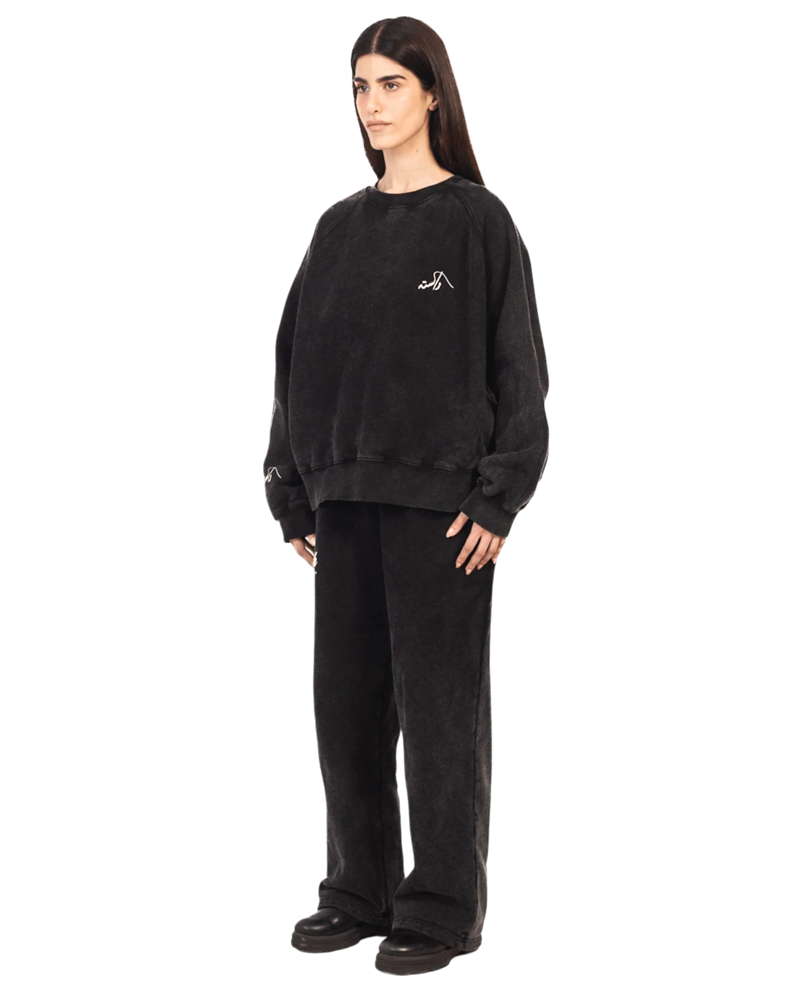 Black acid wash sweatshirt made in PAK (V4) - Image 13