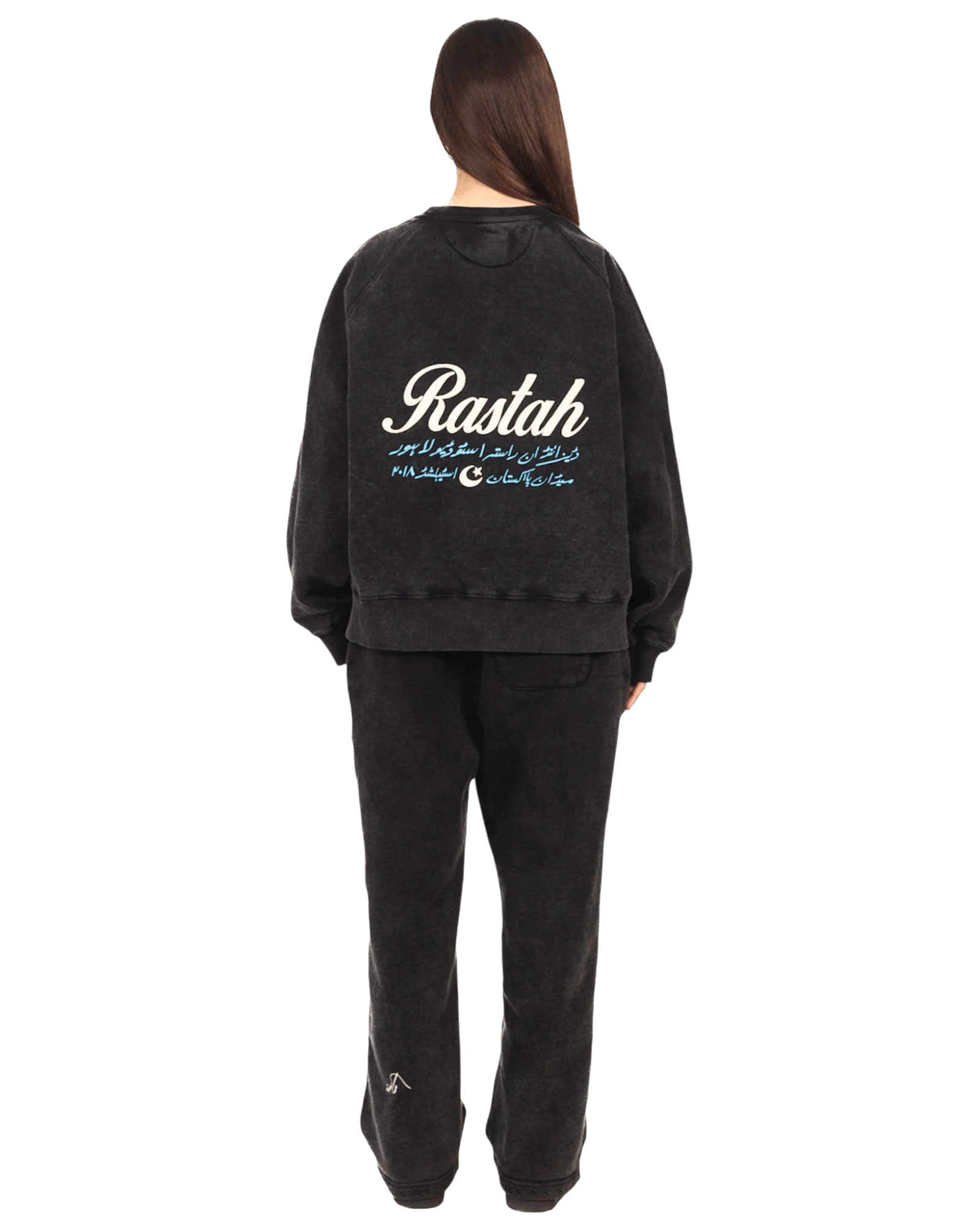 Black acid wash sweatshirt made in PAK (V4) - Image 14