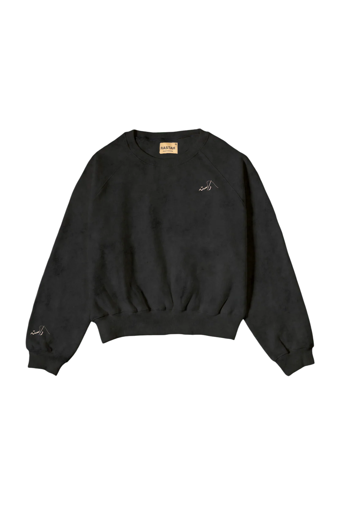 Black acid wash sweatshirt made in PAK (V4) - Image 3