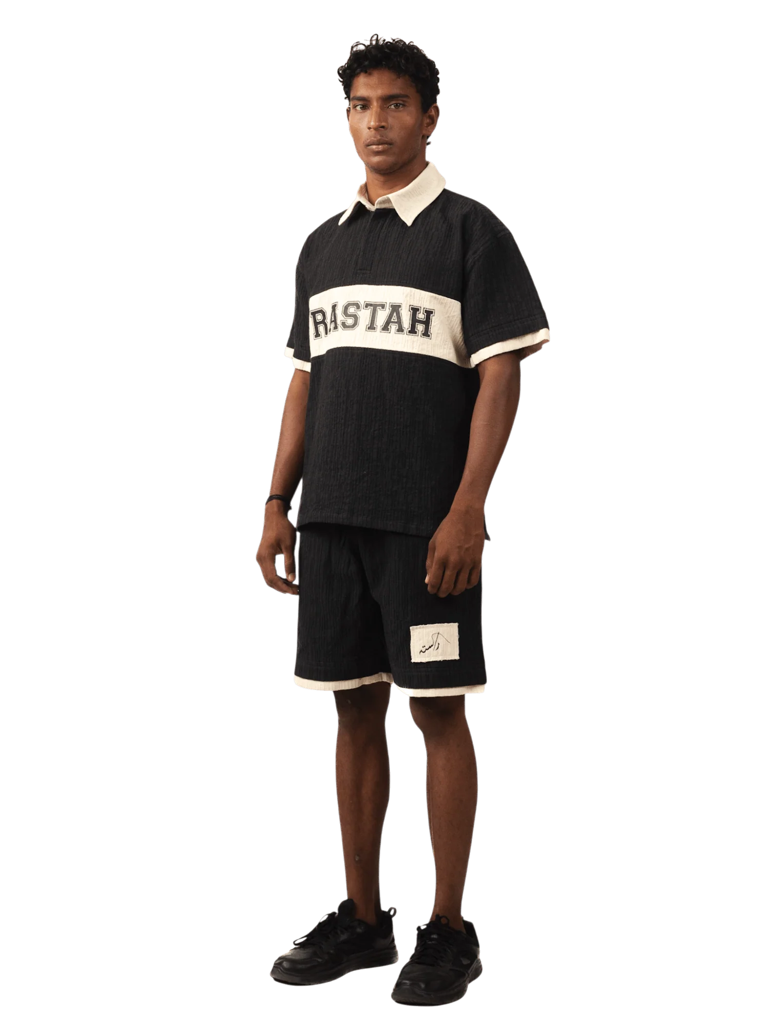 Black & beige polo (V5) - Image 4