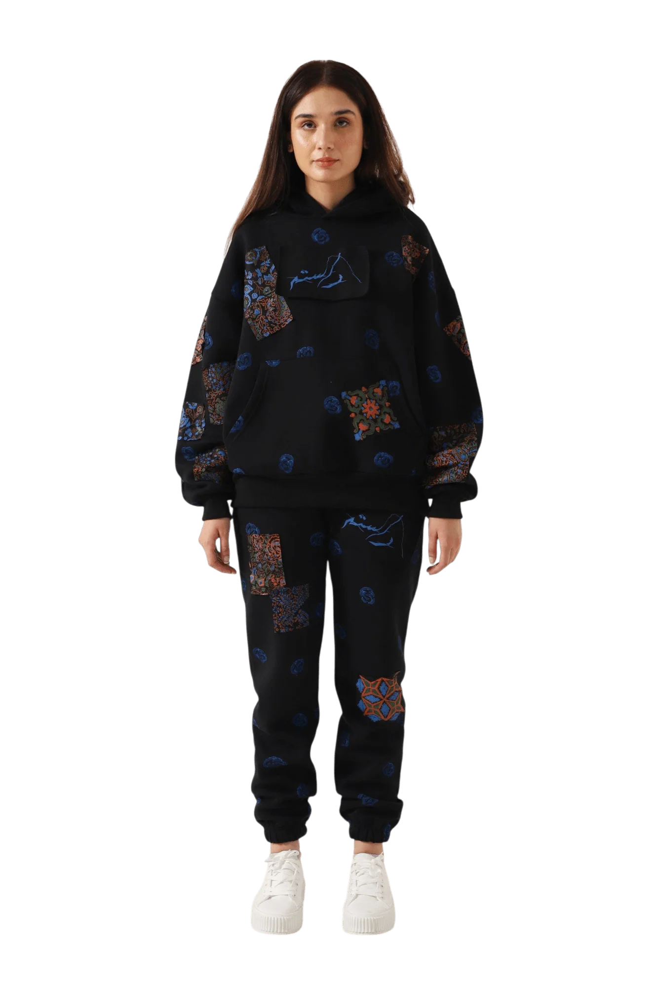 Patchwork block print sweatpants - Image 2
